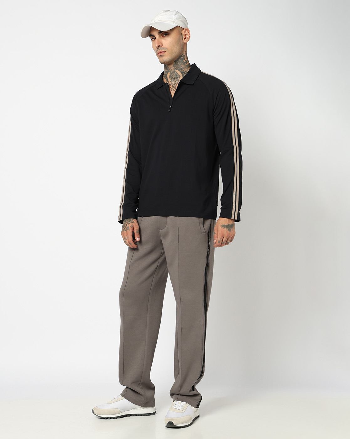Men Blue Armani Classics Regular Fit Polos