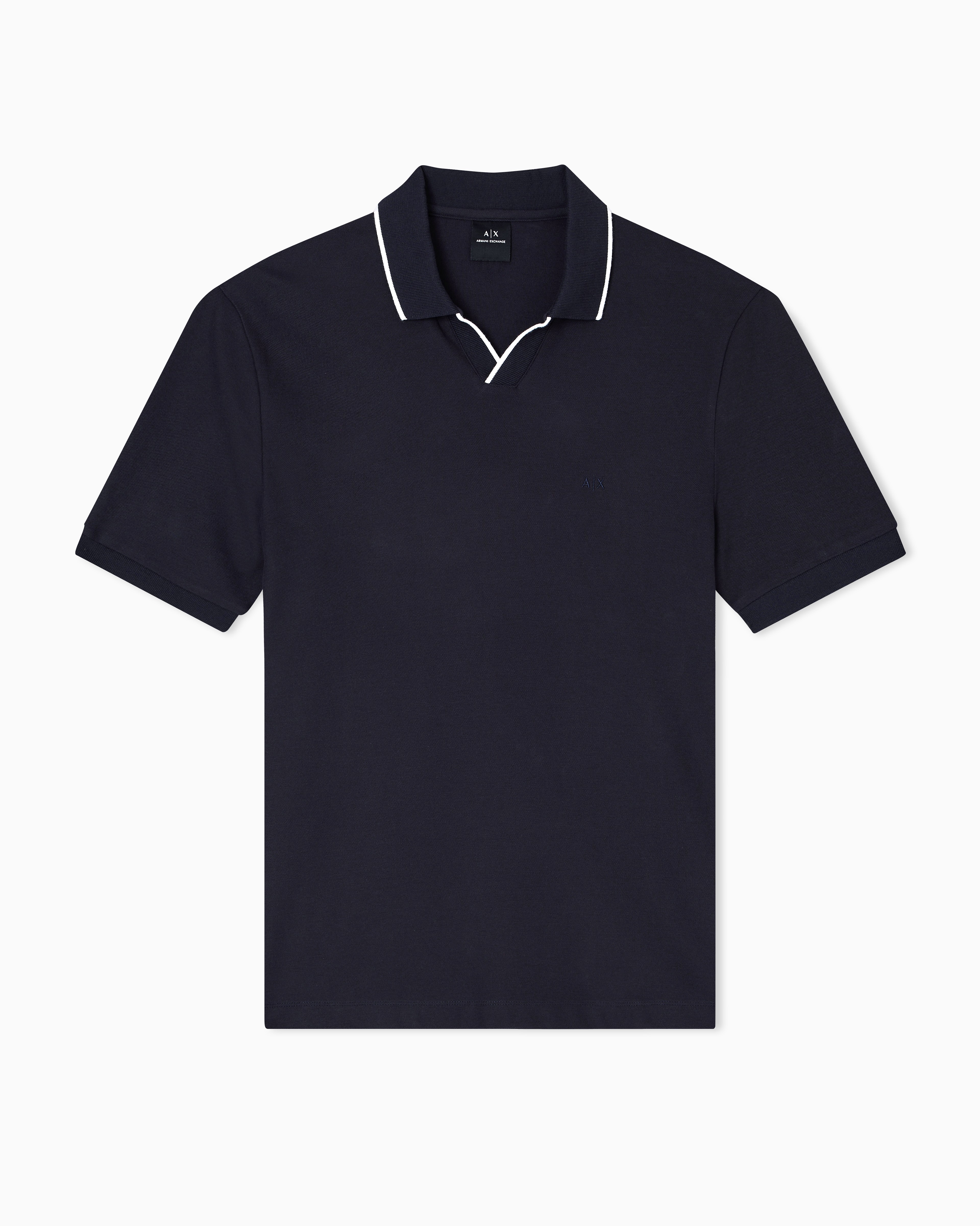 Men Blue Armani Classics Slim Fit Polos