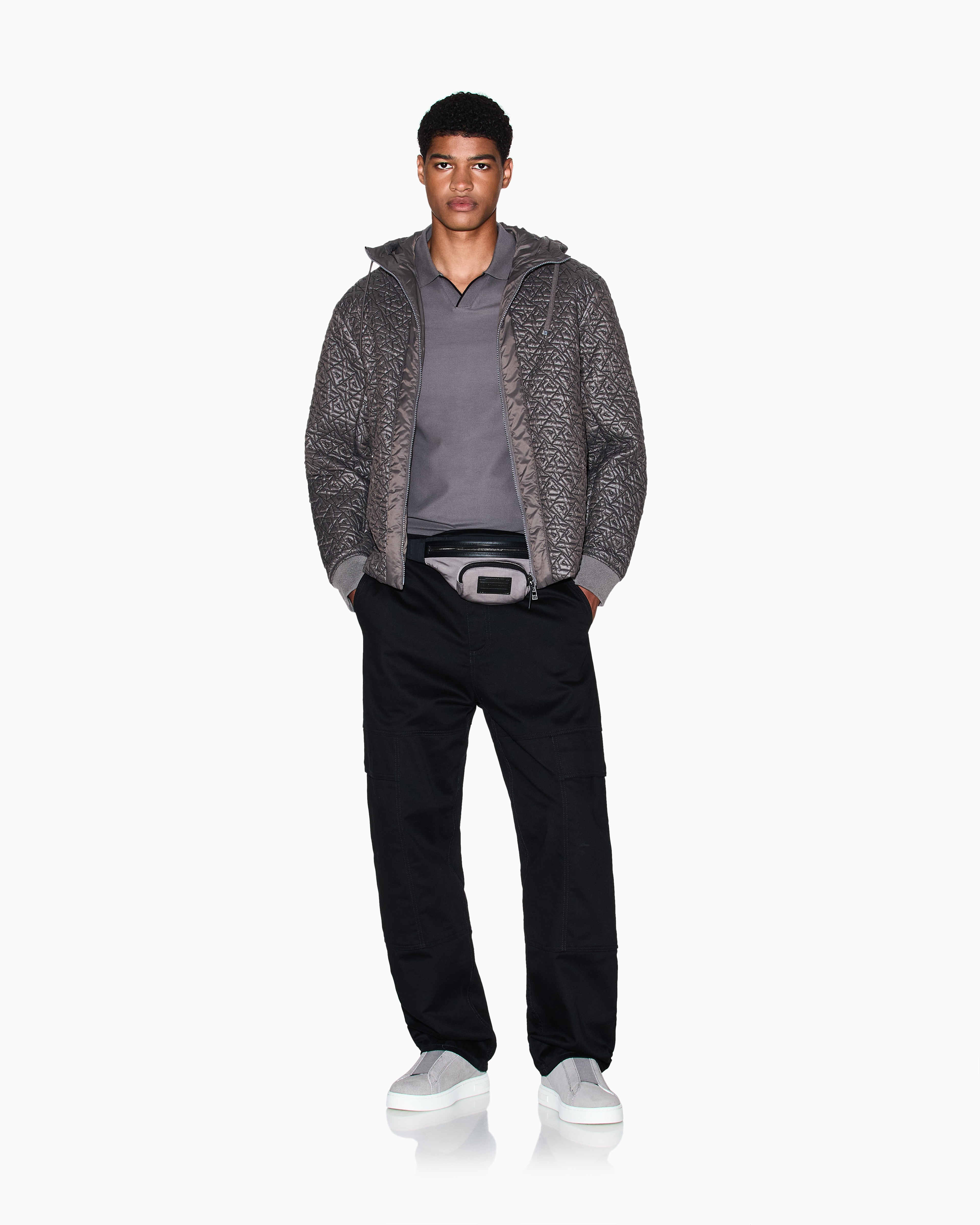 Men Grey Armani Classics Slim Fit Polos