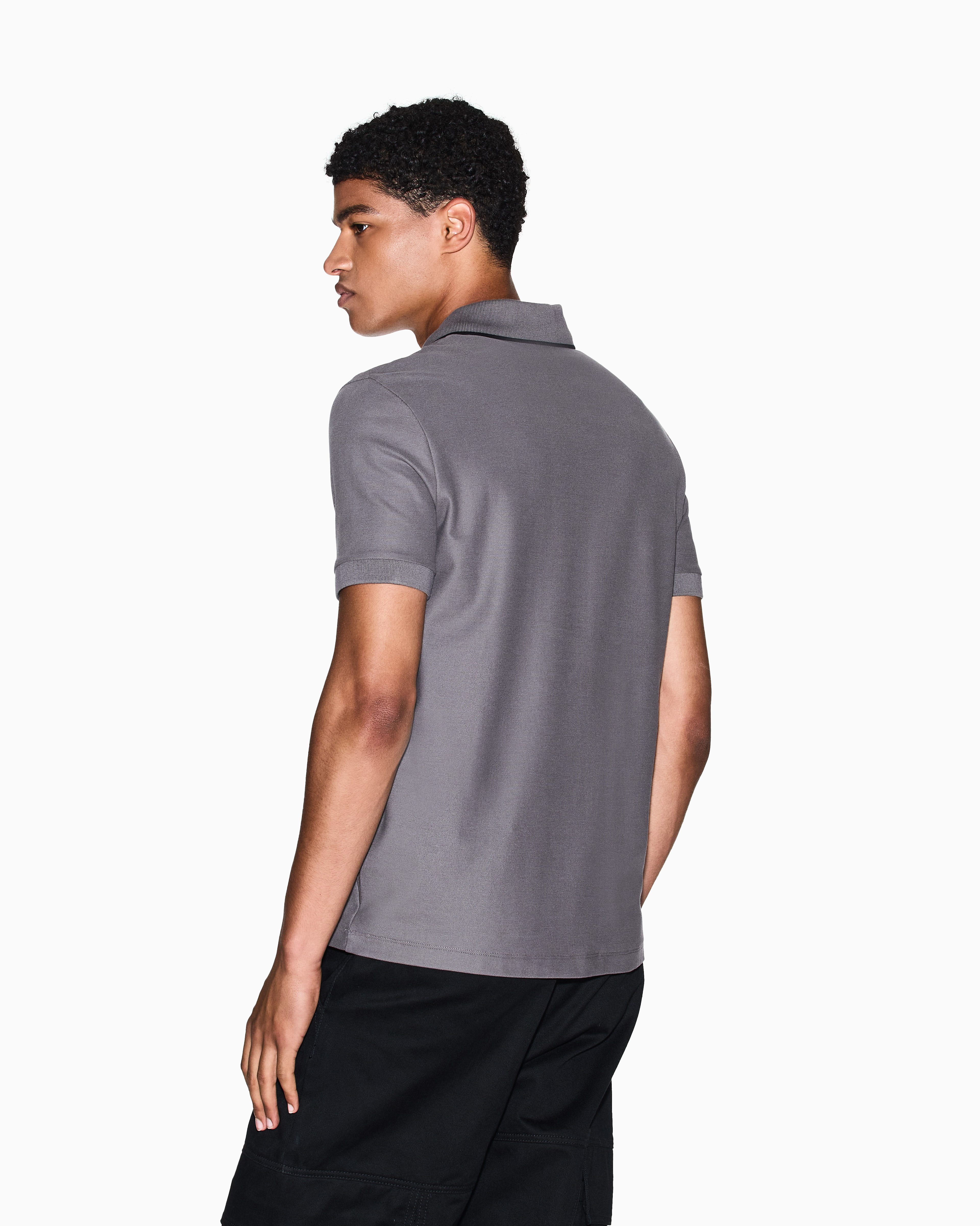 Men Grey Armani Classics Slim Fit Polos