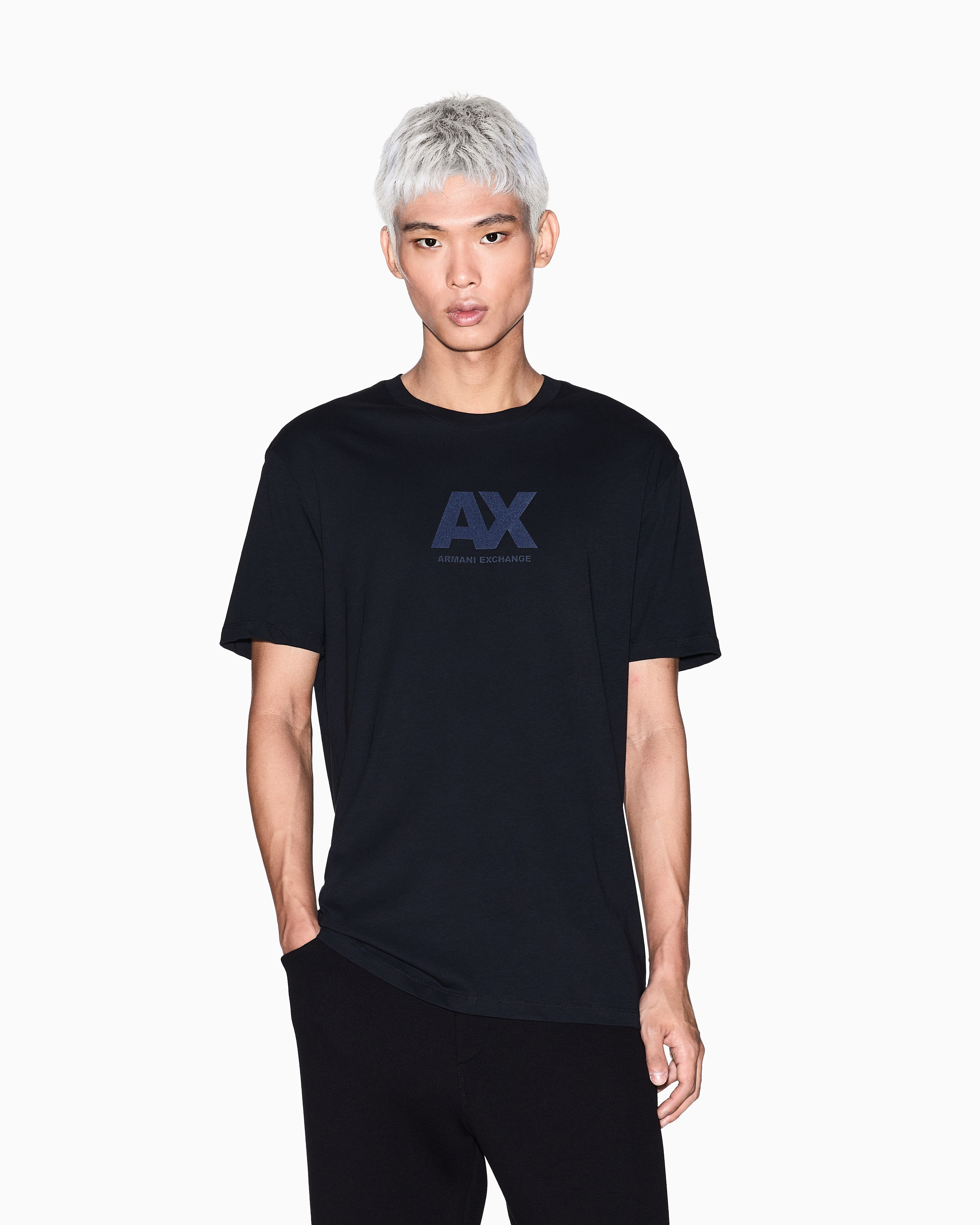 Men Black Armani Classics Regular Fit T-Shirts