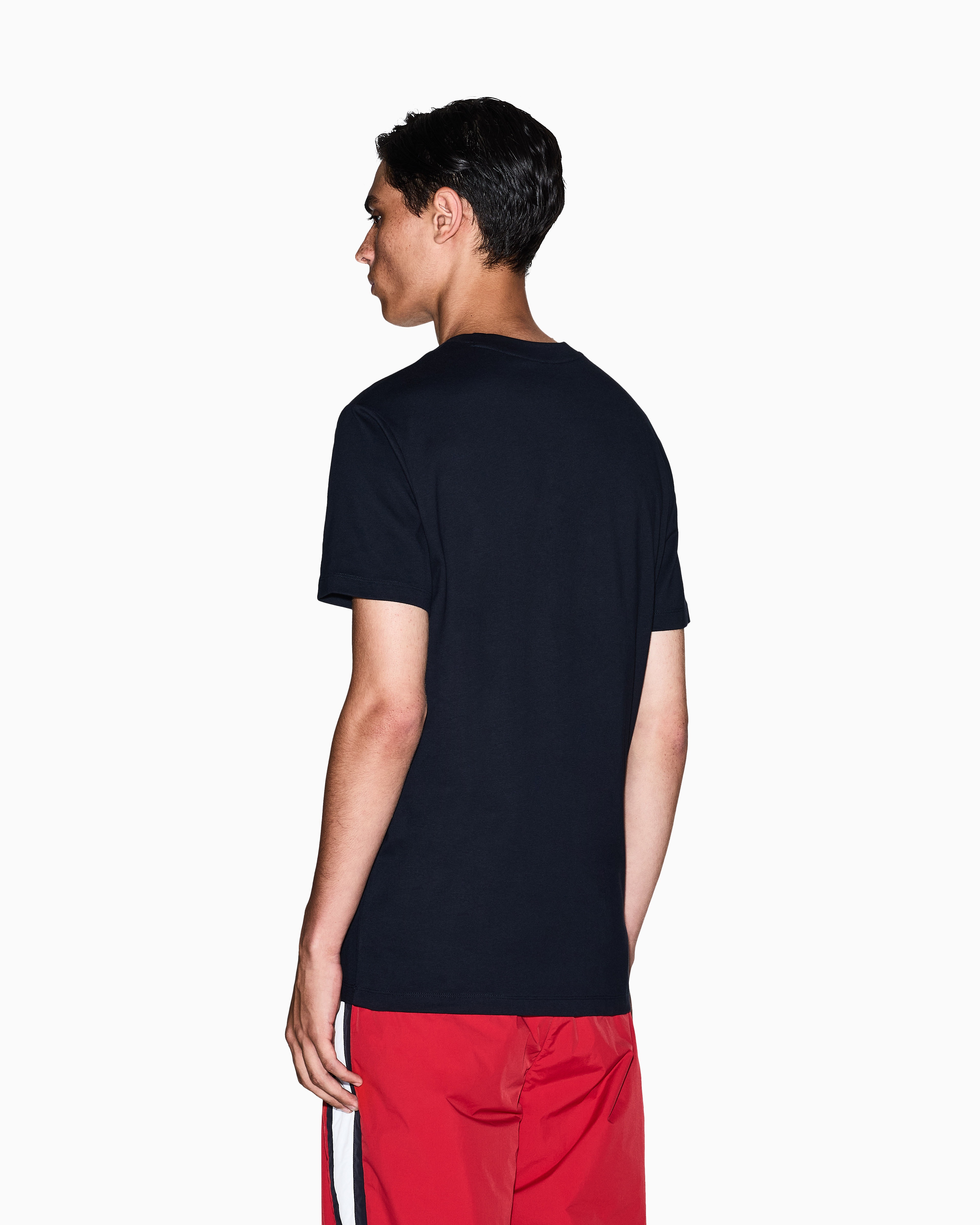 Men Blue Retro Sports Regular Fit T-Shirts