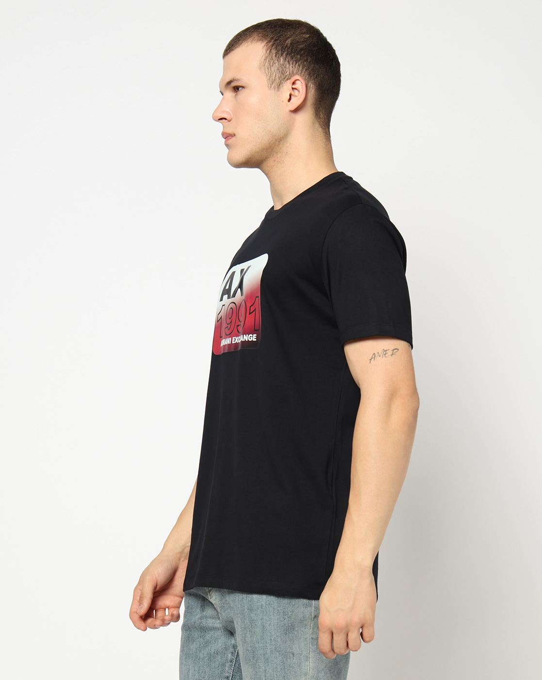 Men Blue Retro Sports Regular Fit T-Shirts