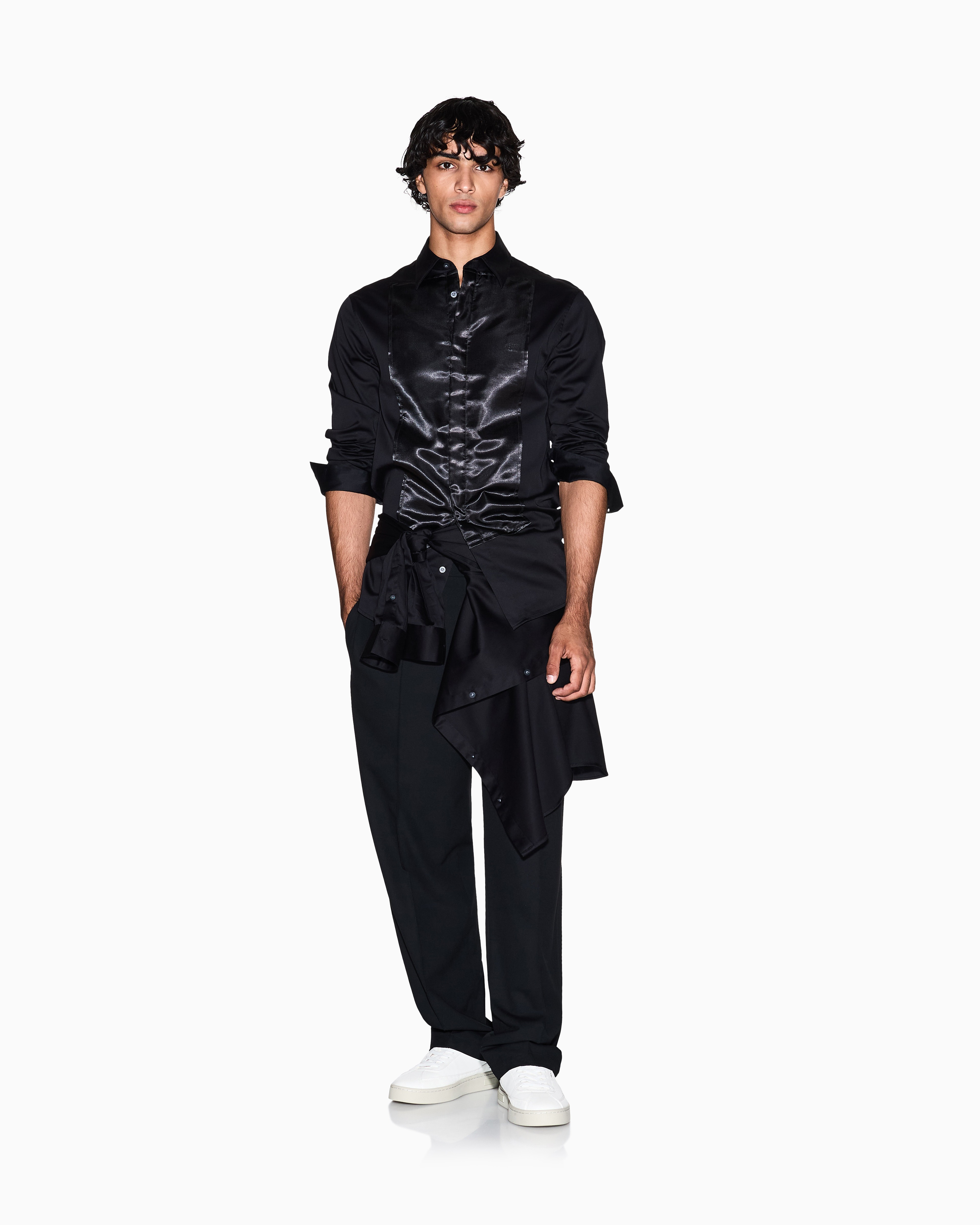 Men Black Night Lab Slim Fit Casual Shirts