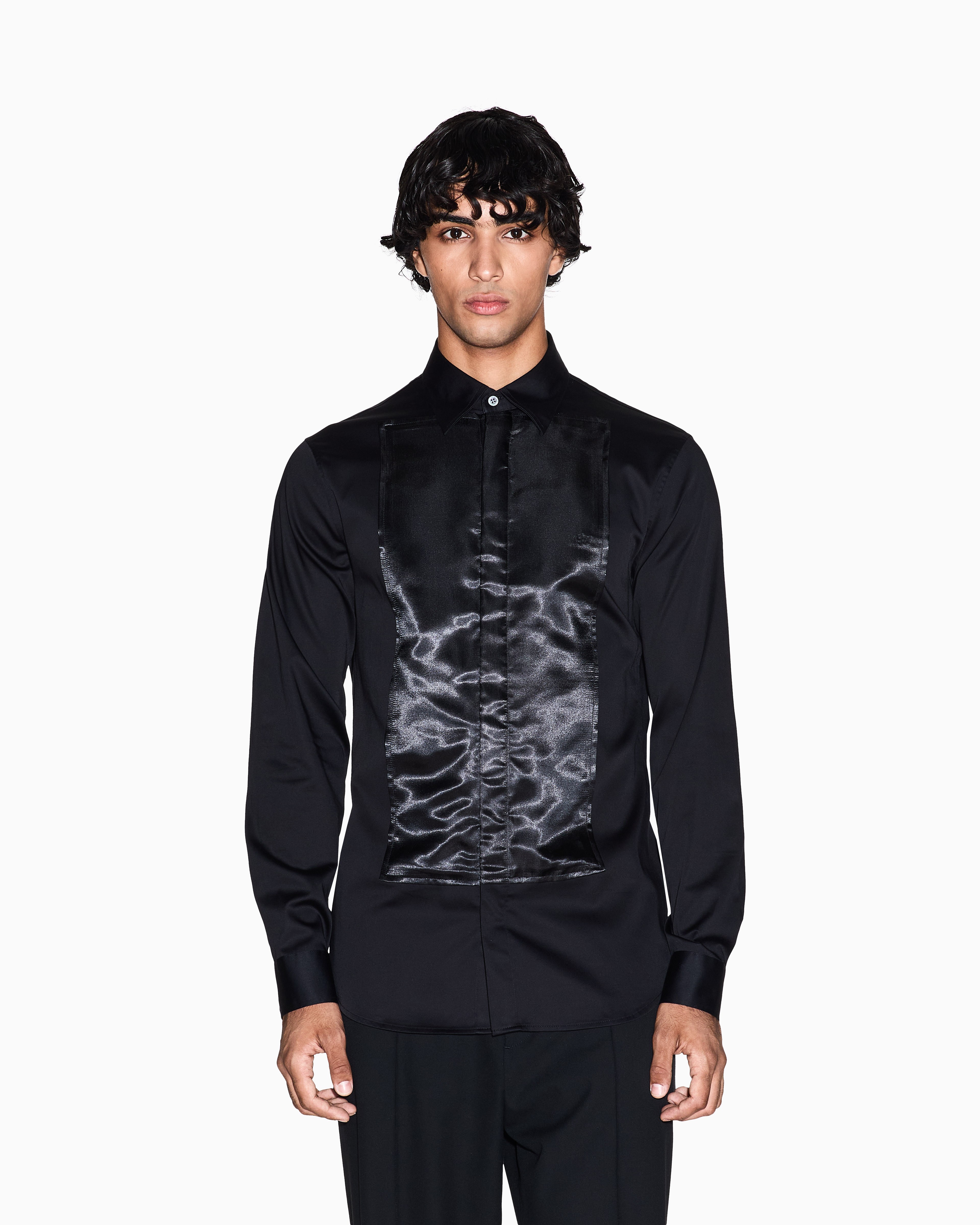 Men Black Night Lab Slim Fit Casual Shirts