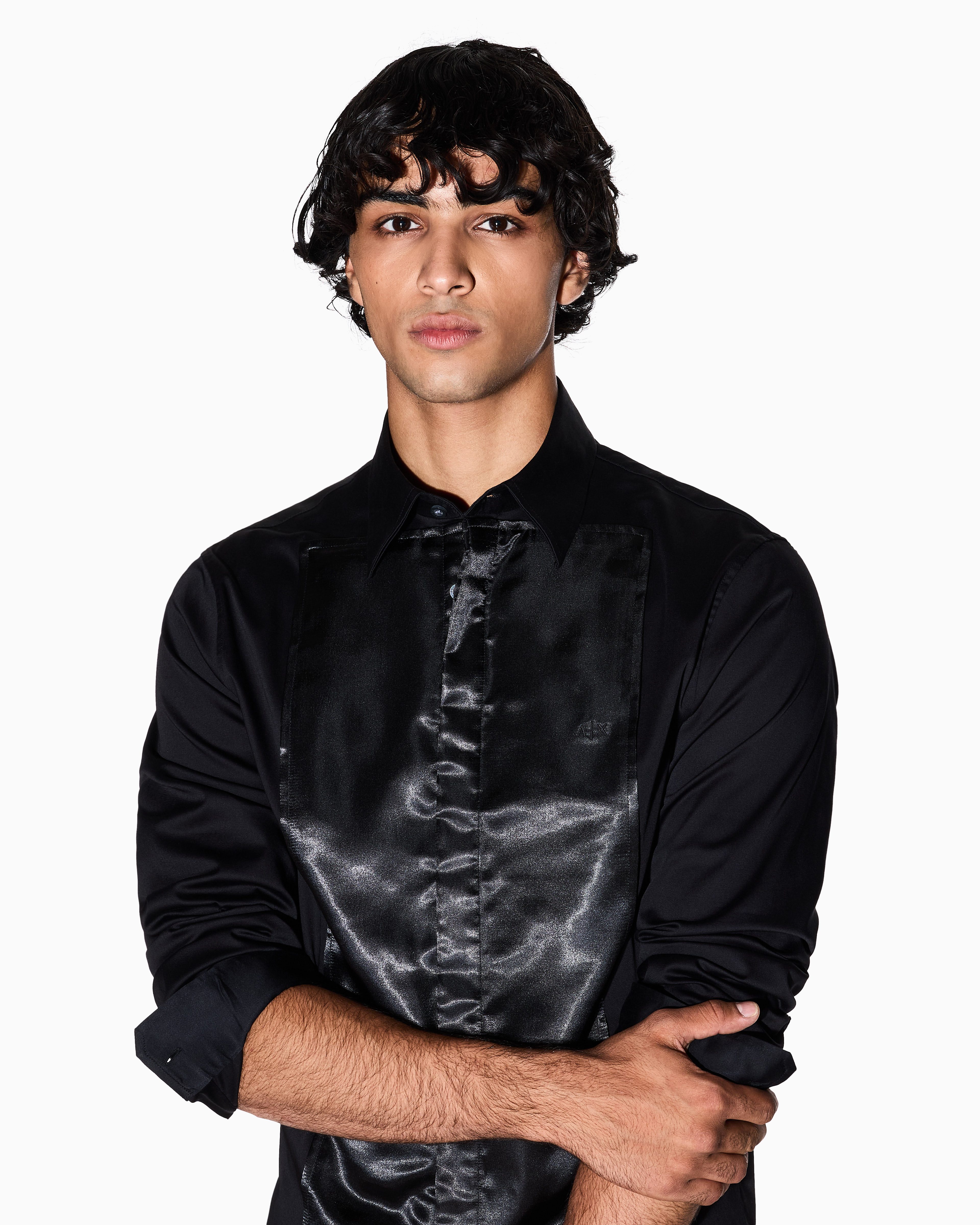 Men Black Night Lab Slim Fit Casual Shirts