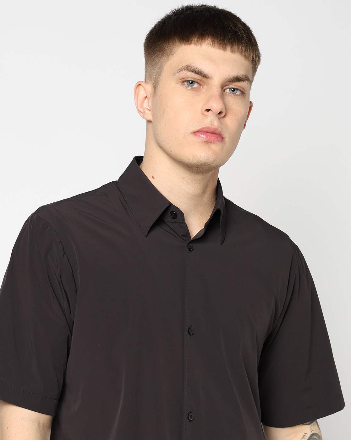 Men Black Commuting Regular Fit Casual Shirts