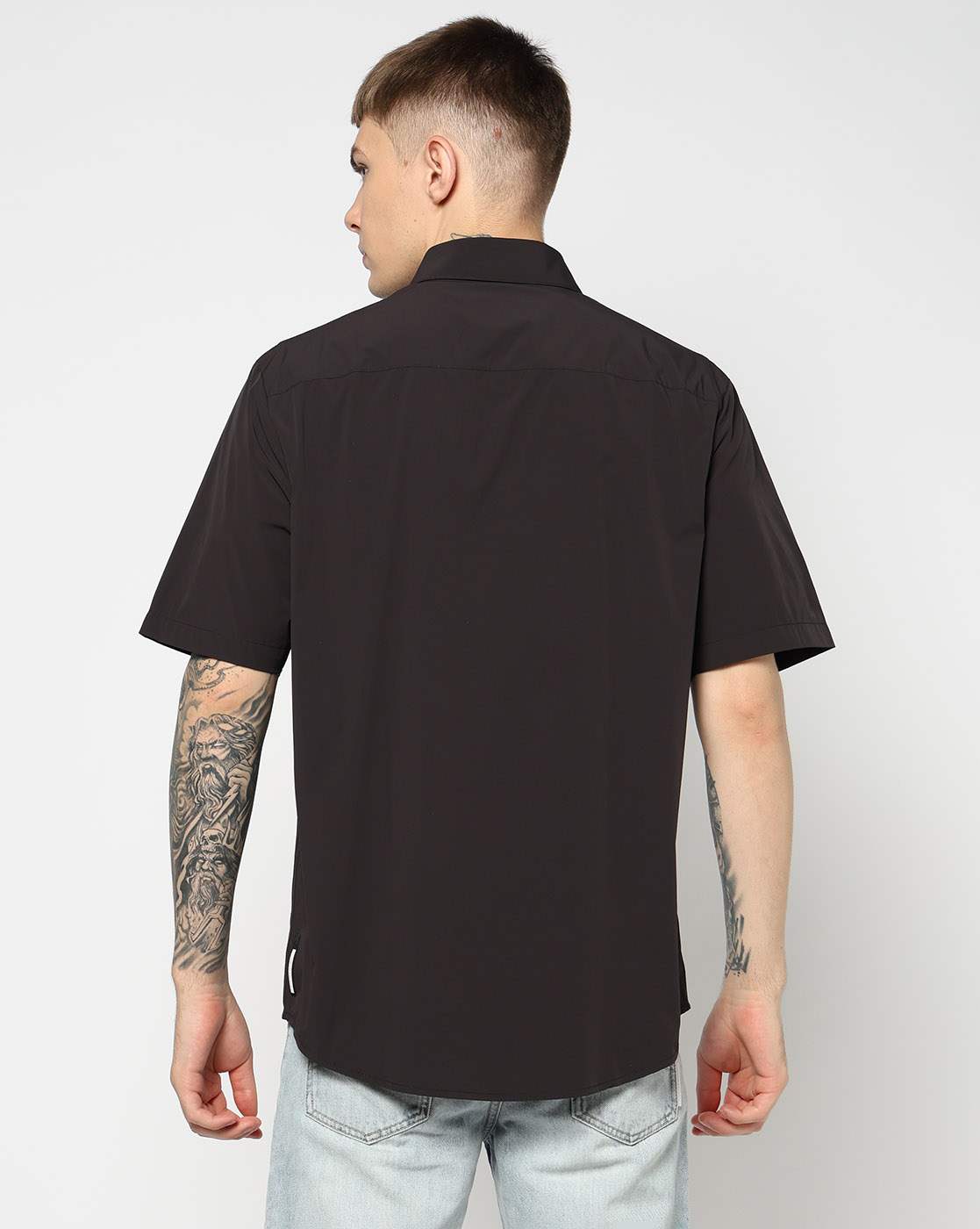 Men Black Commuting Regular Fit Casual Shirts