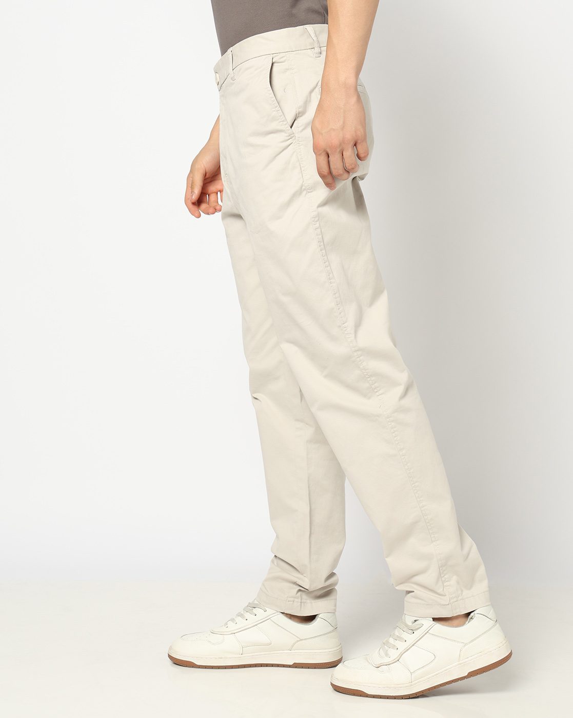 Men Grey Regular Fit Trousers