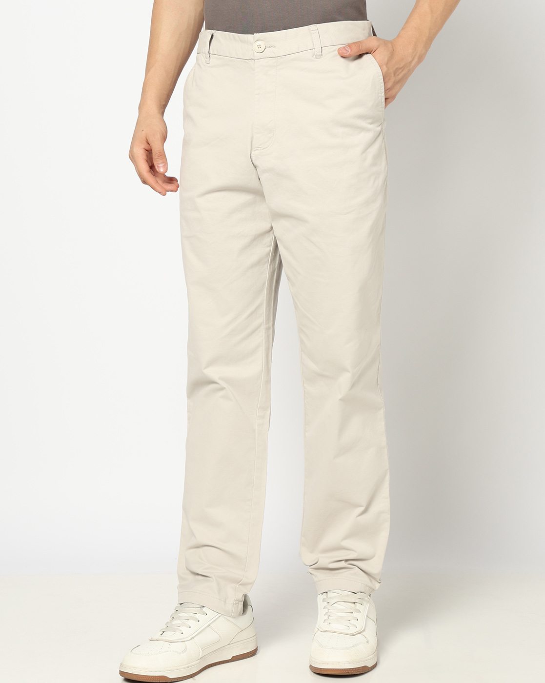 Men Grey Regular Fit Trousers