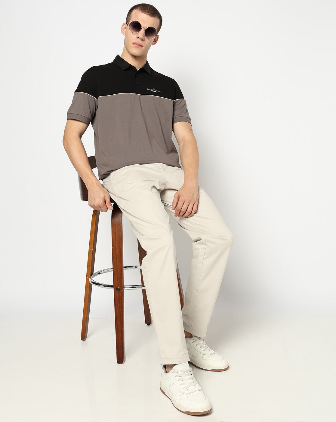 Men Grey Regular Fit Trousers