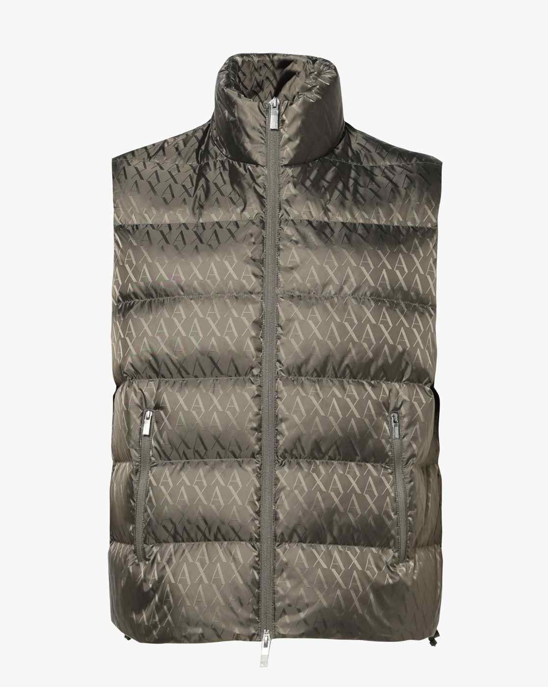 Men Grey Allover Logo Regular Fit Front Open Jackets
