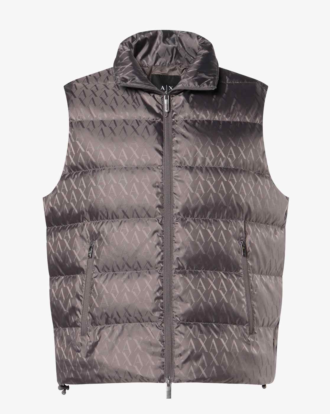 Men Grey Allover Logo Regular Fit Front Open Jackets