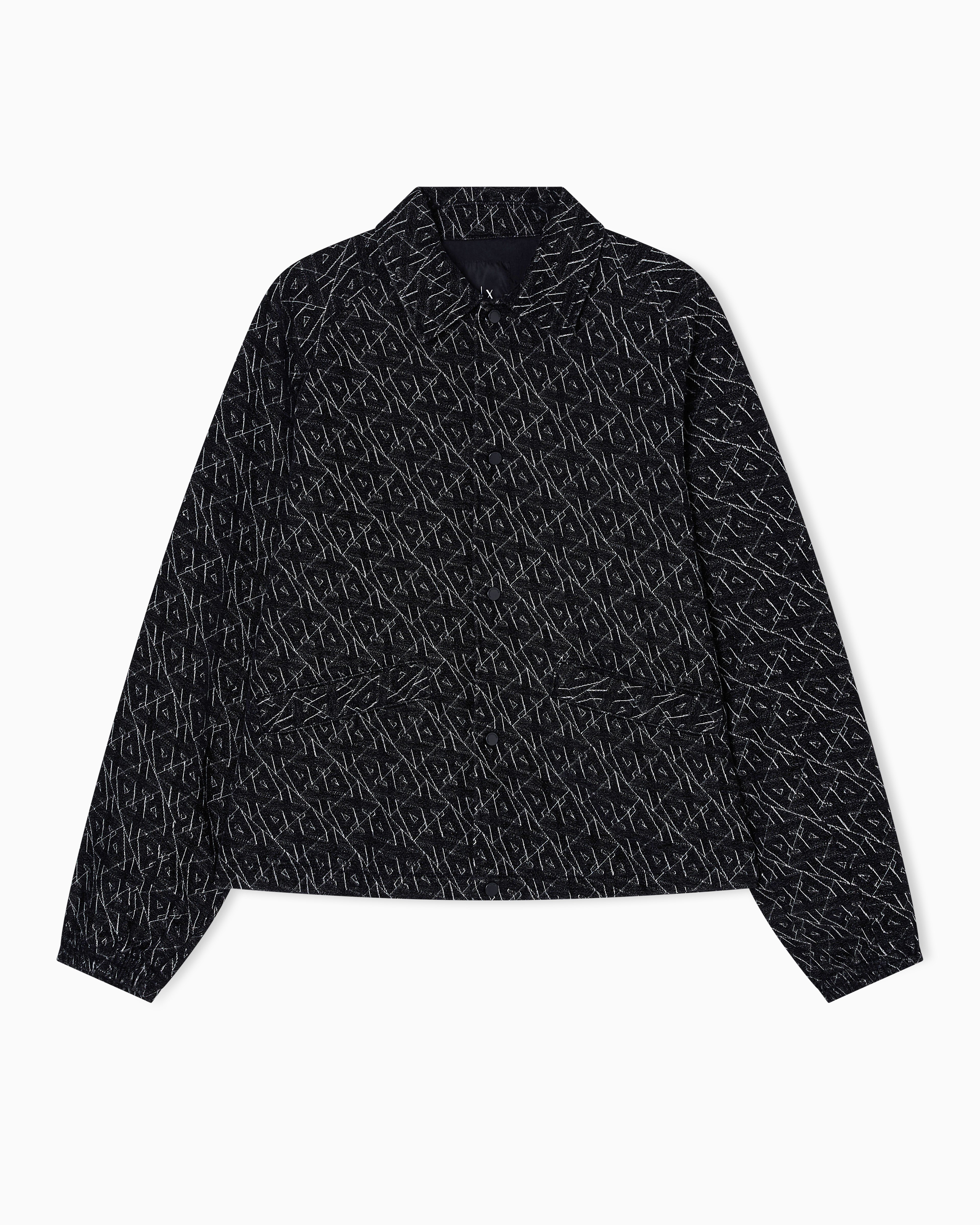 Men Black Logo Execution Regular Fit Front Open Jackets