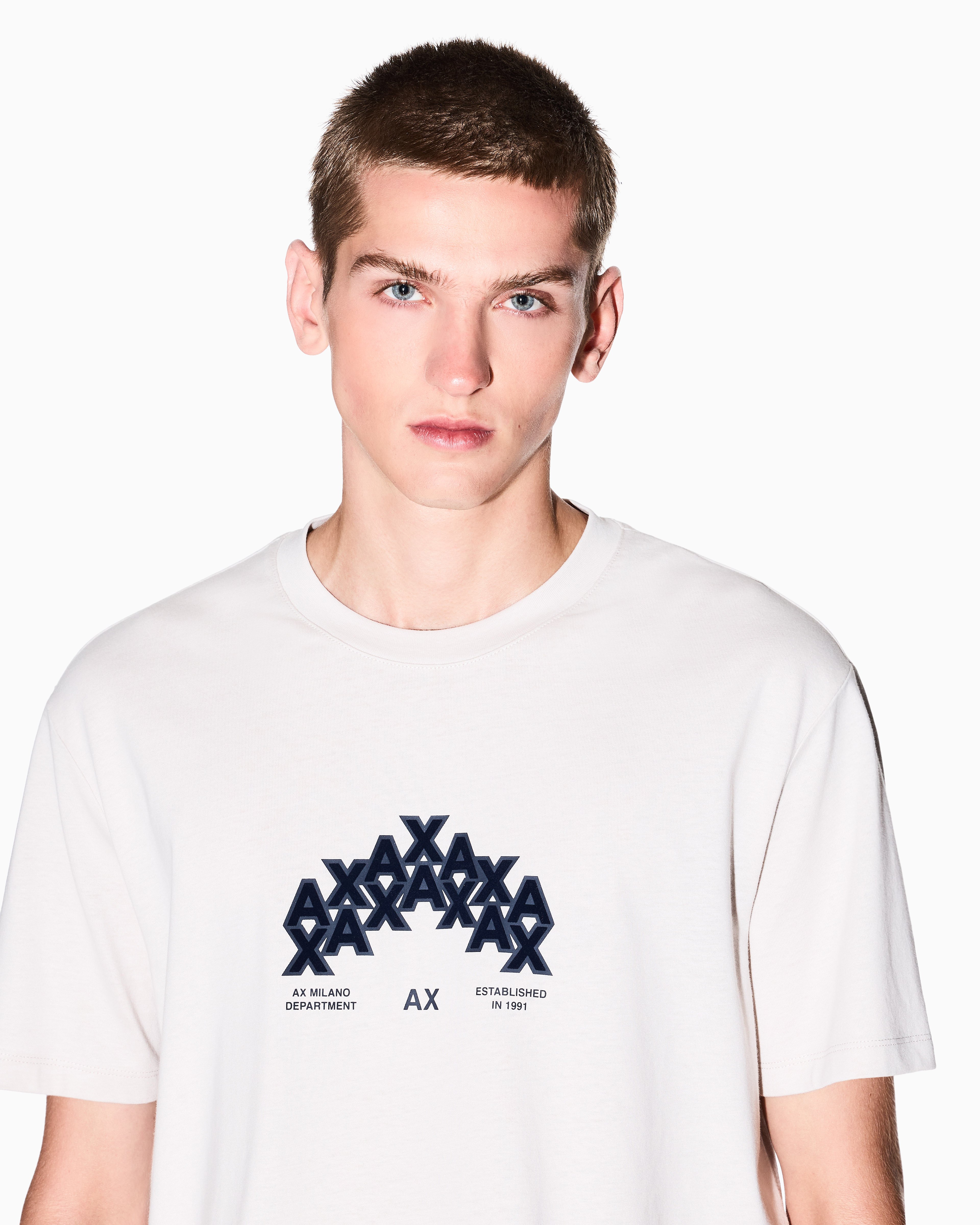 Men Grey Armani Classics Regular Fit T-Shirts