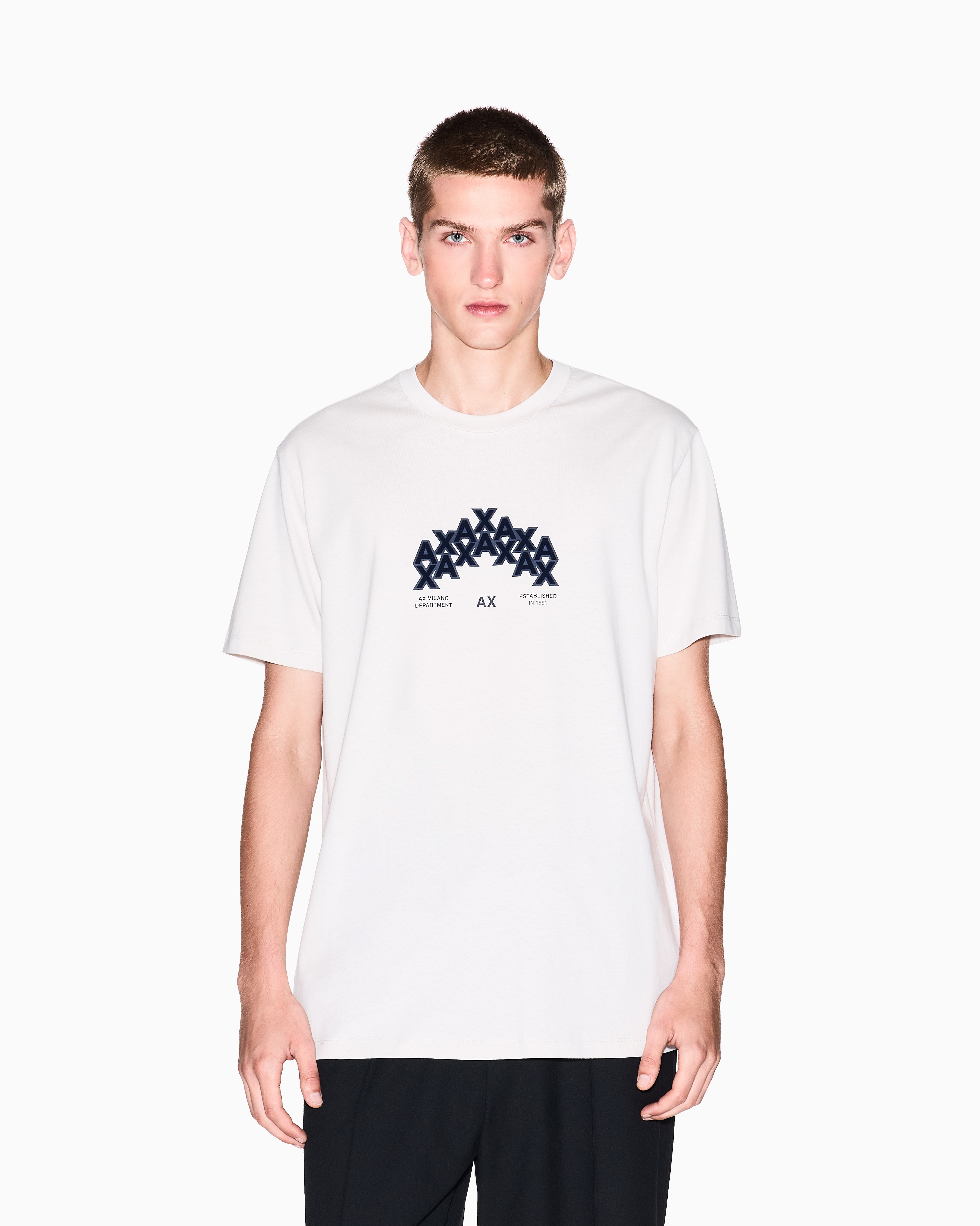 Men Grey Armani Classics Regular Fit T-Shirts