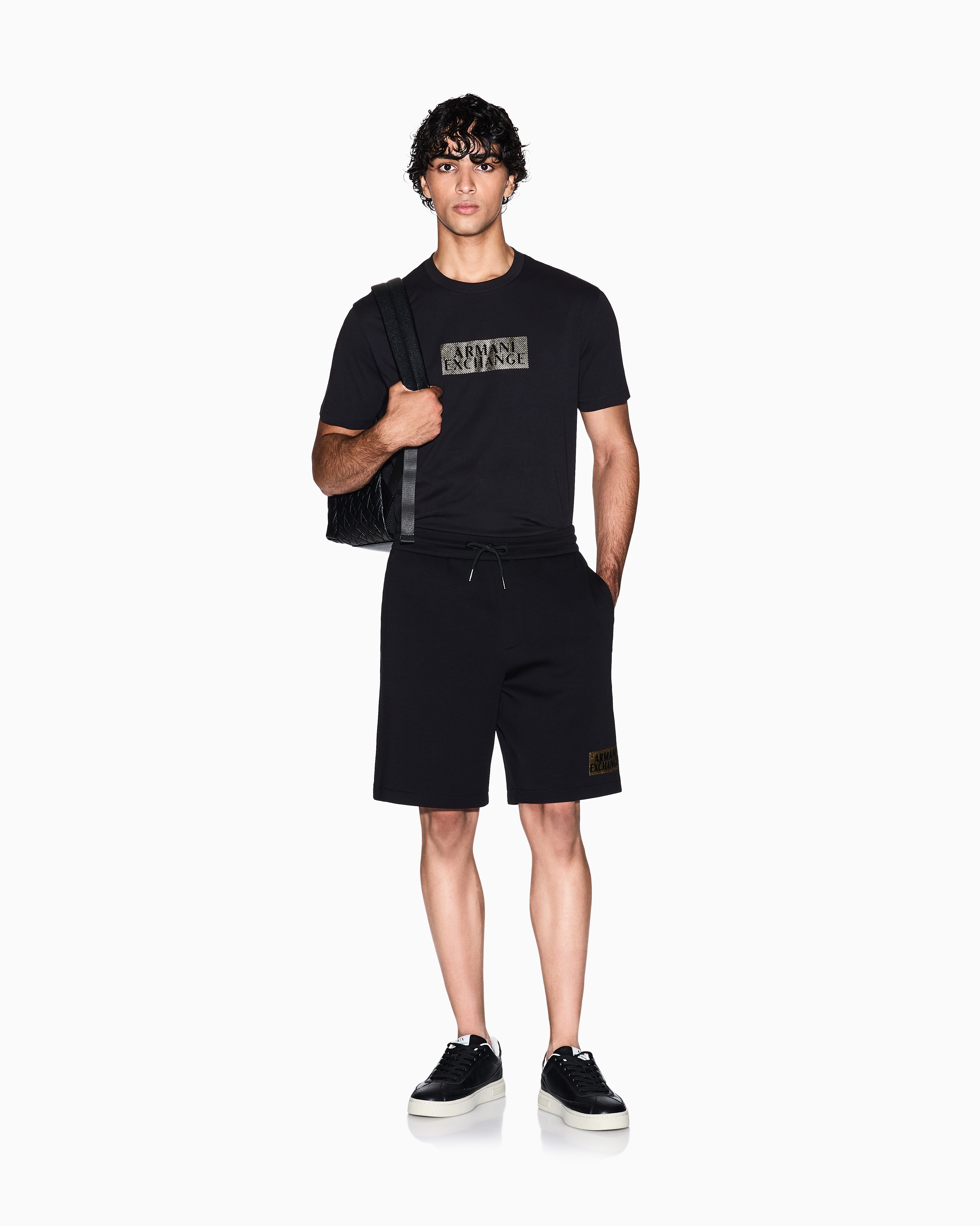 Men Black Black and Gold Regular Fit T-Shirts