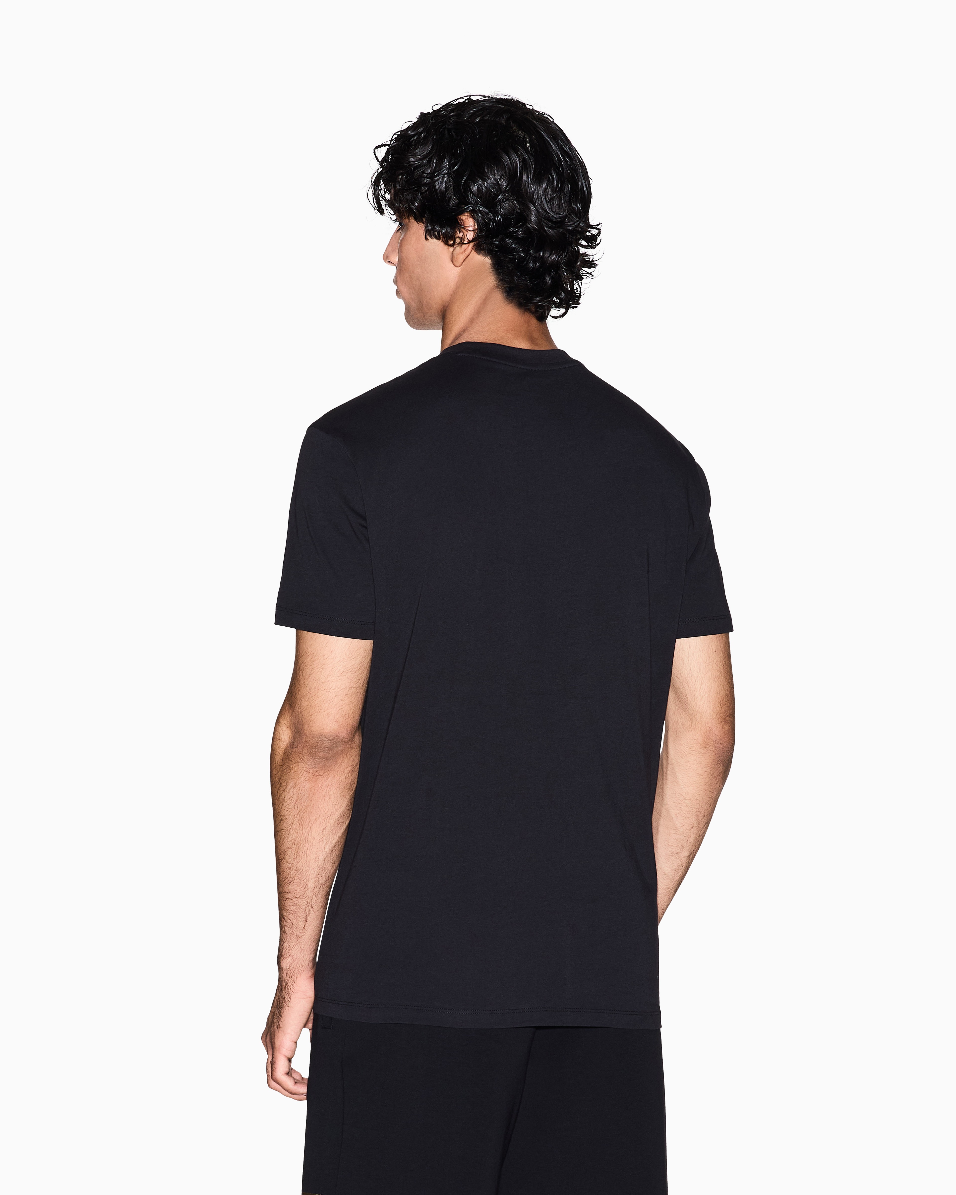 Men Black Black and Gold Regular Fit T-Shirts