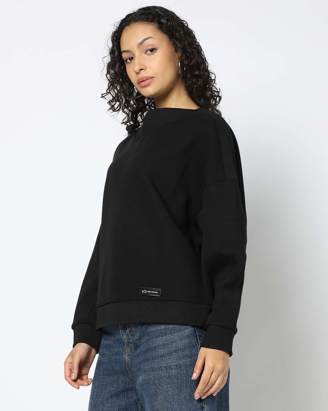 Women Black Cozy Lab Oversized Fit Sweatshirts