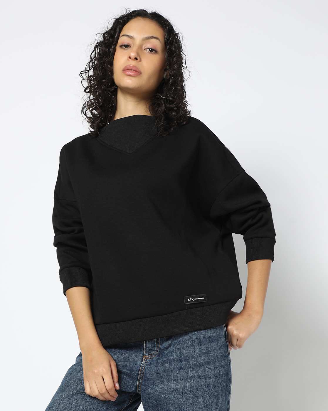 Women Black Cozy Lab Oversized Fit Sweatshirts
