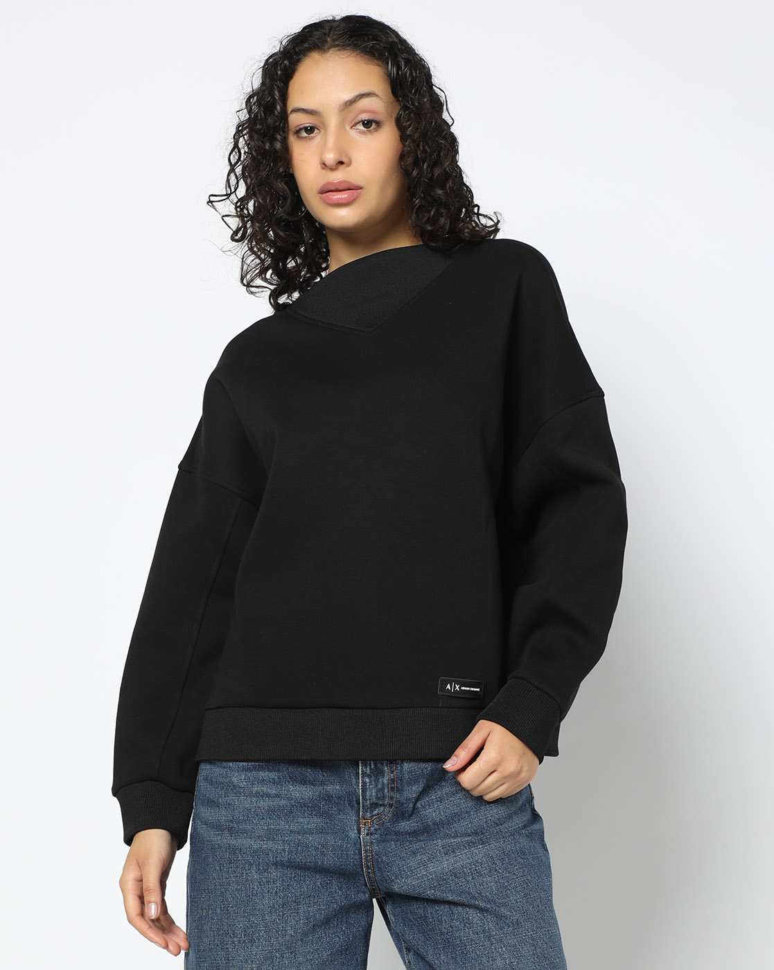 Women Black Cozy Lab Oversized Fit Sweatshirts