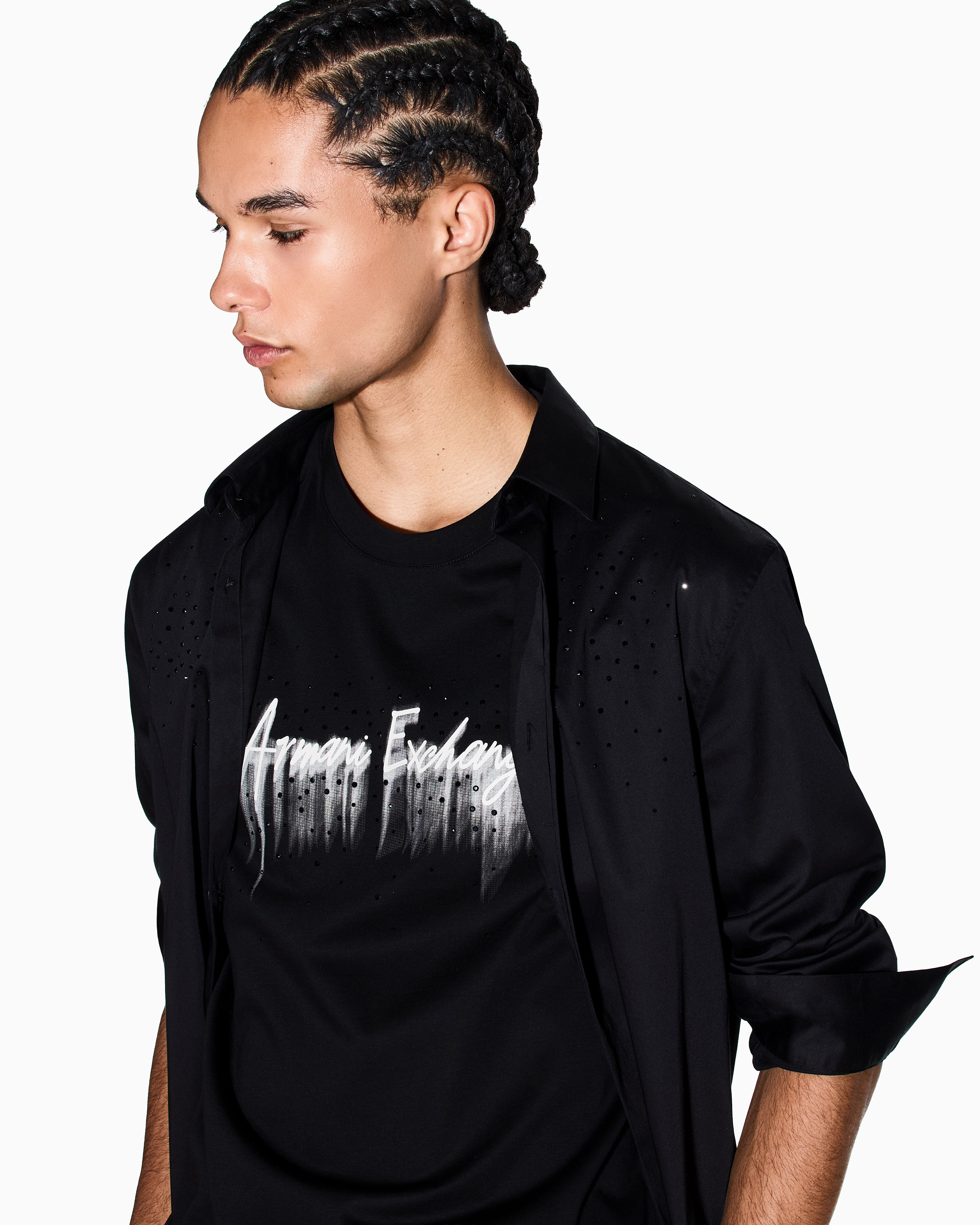 Men Black Night Lab Regular Fit T-Shirts