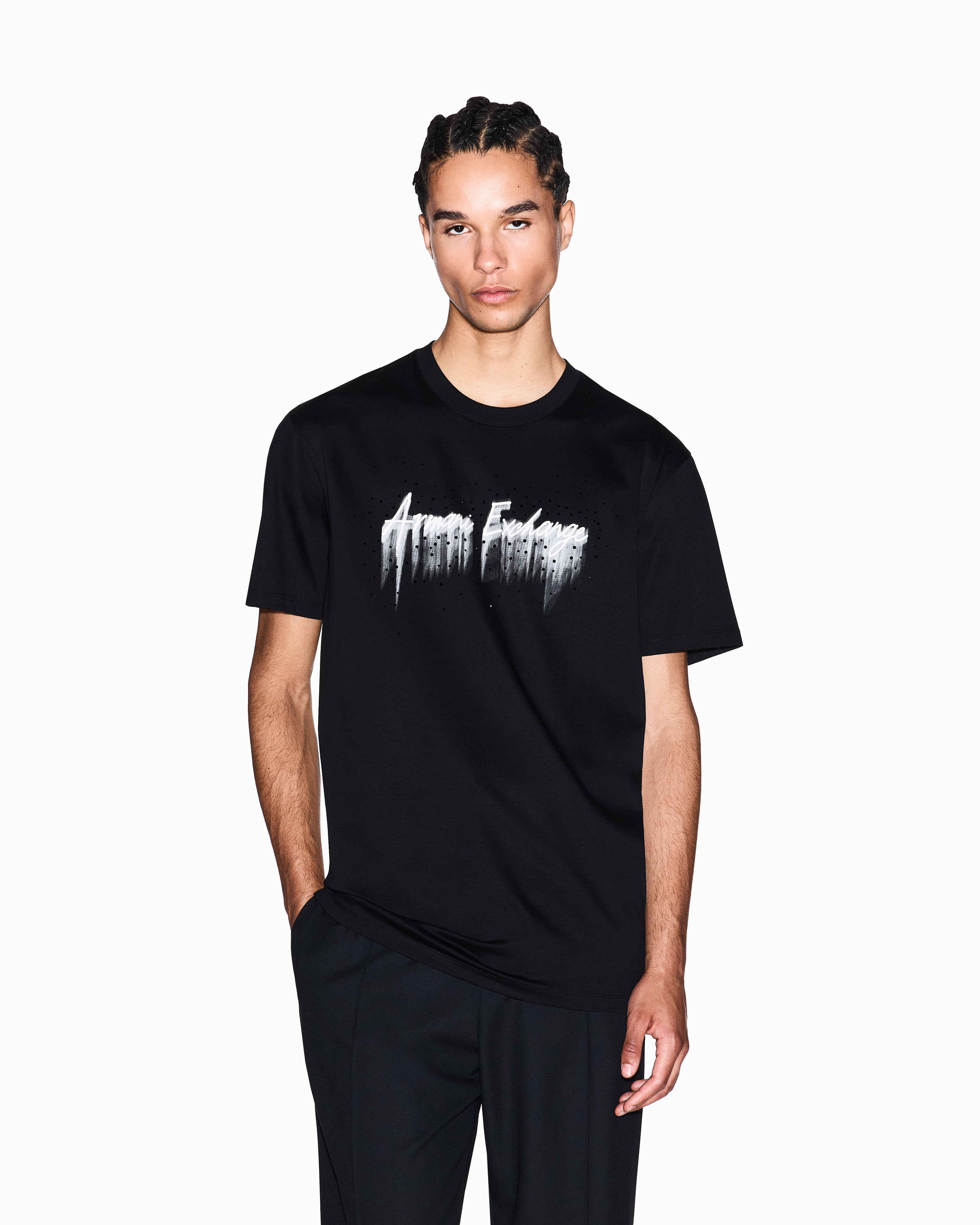 Men Black Night Lab Regular Fit T-Shirts