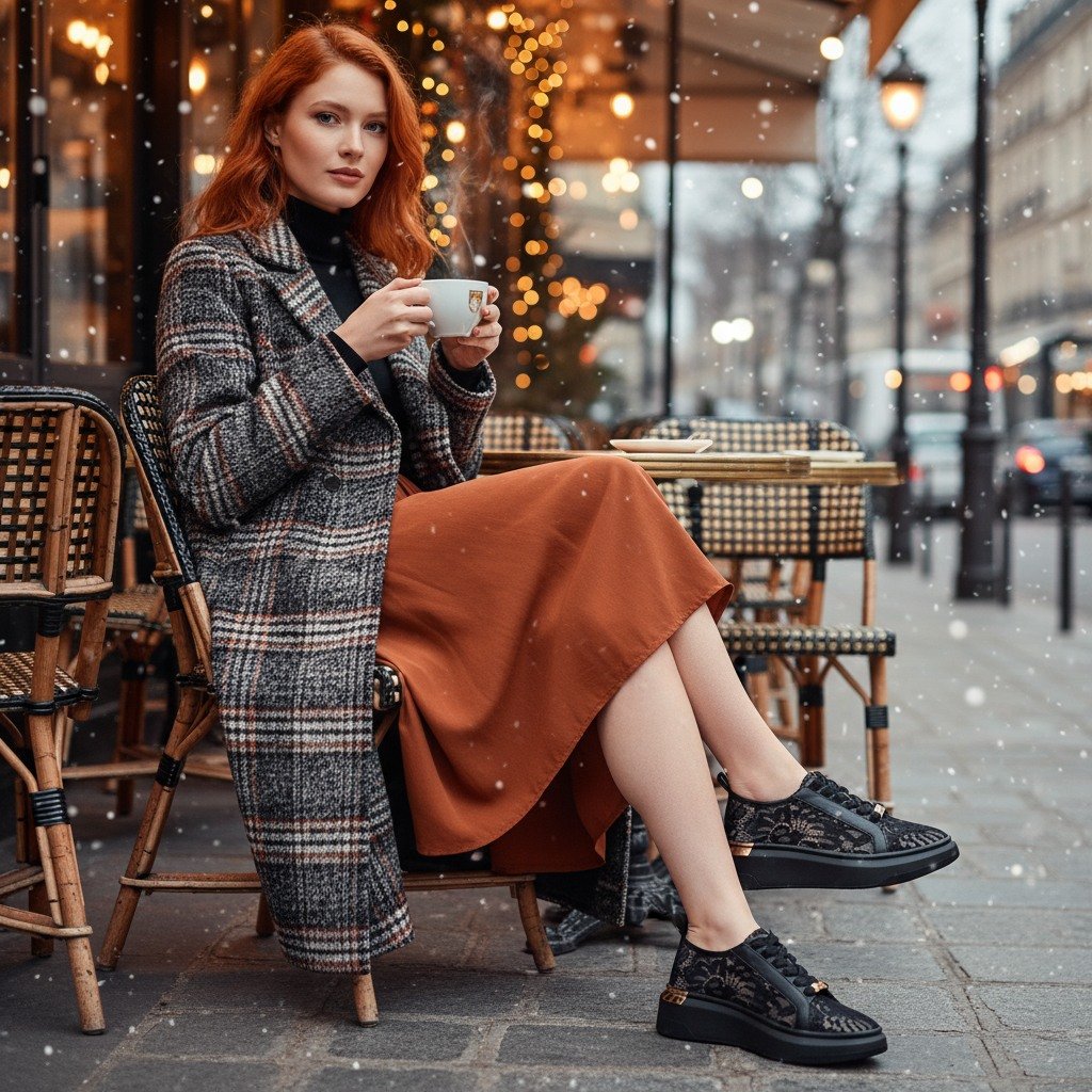 Glacial-L Black Lace Sneakers