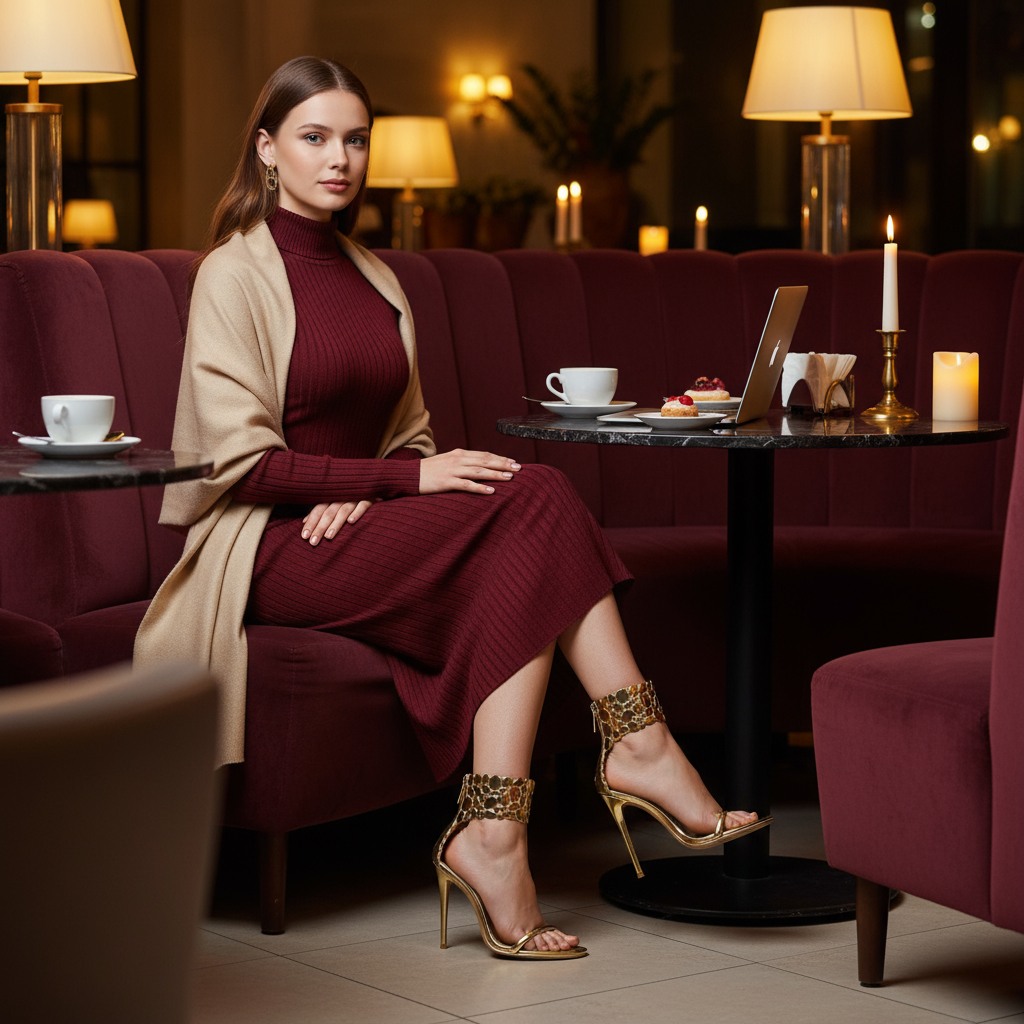 Enamored Gold Heels Sandals