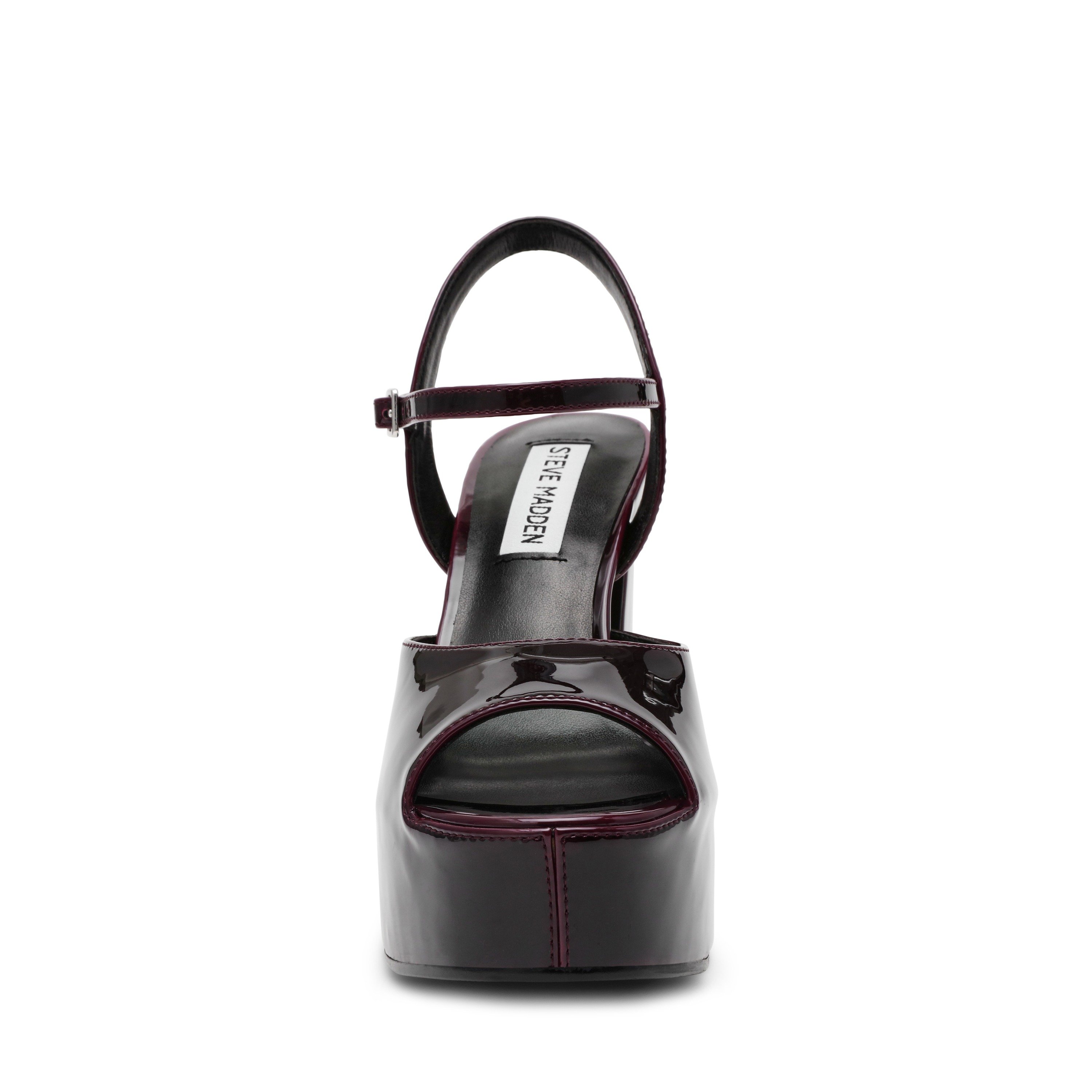 Tandem Dark Cherry Patent Heel Sandals