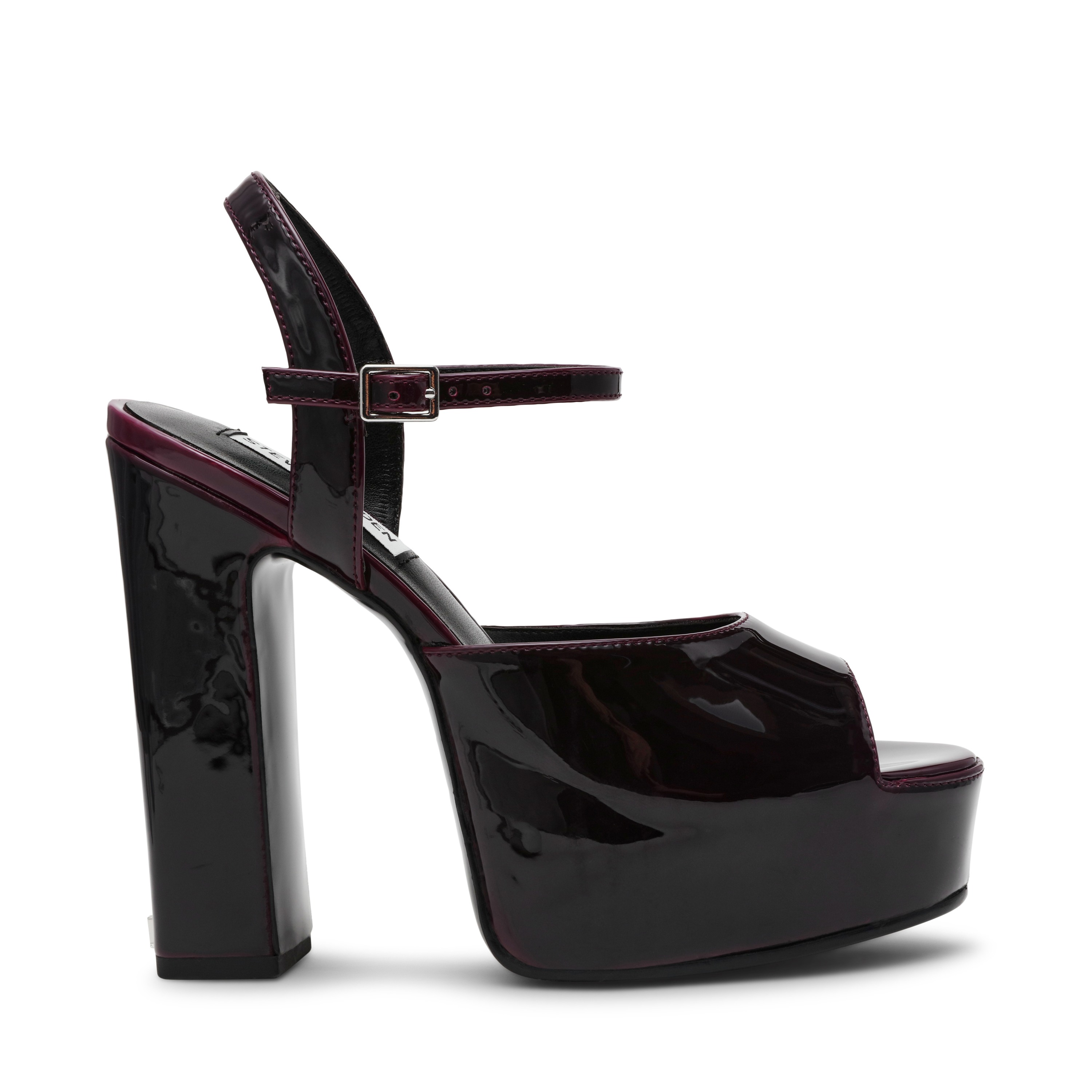 Tandem Dark Cherry Patent Heel Sandals