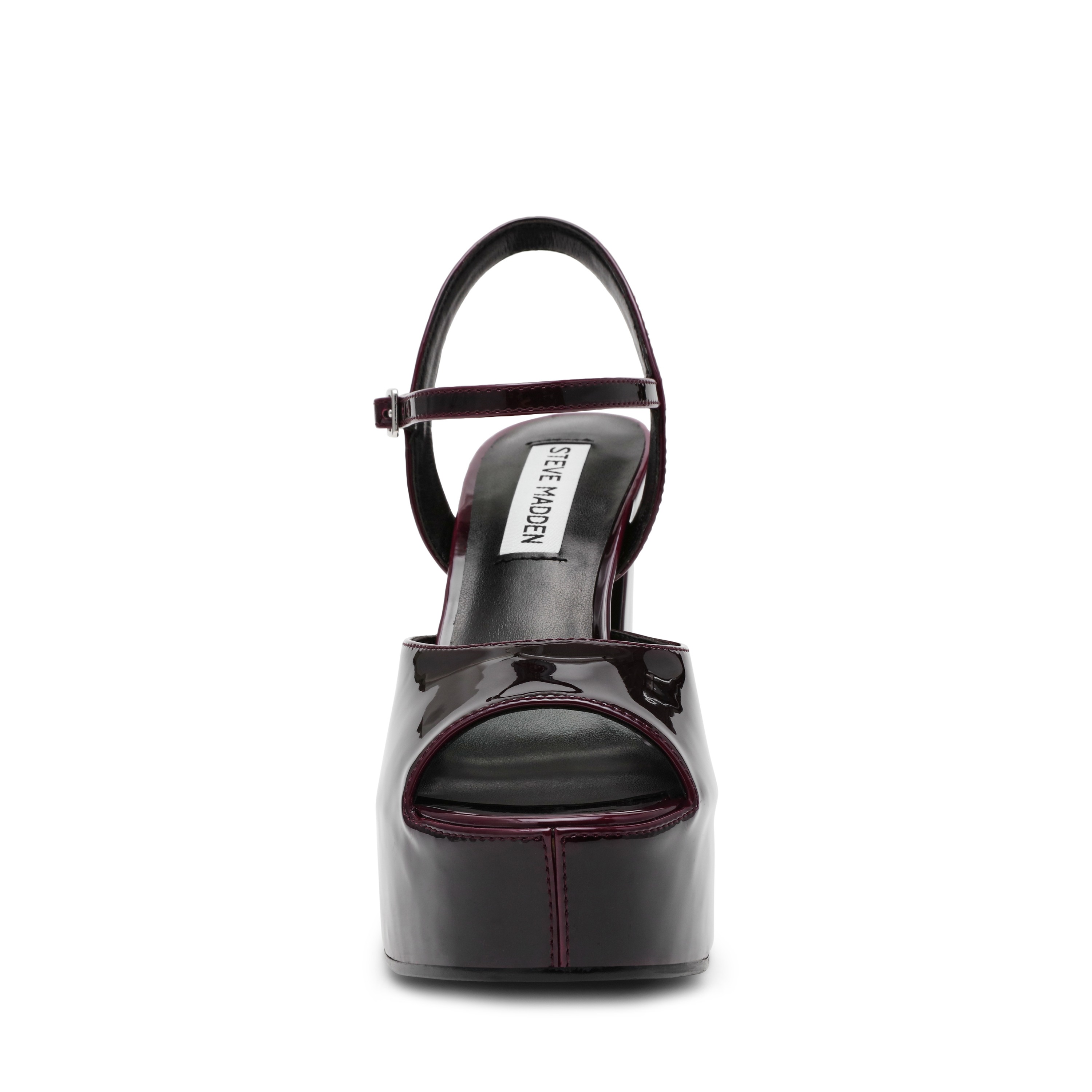 Tandem Dark Cherry Patent Heel Sandals