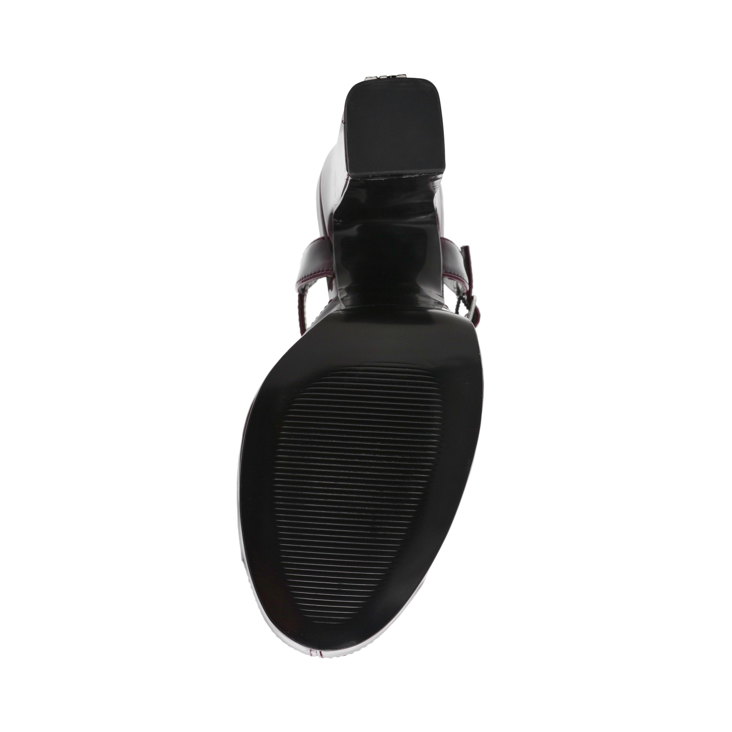 Tandem Dark Cherry Patent Heel Sandals