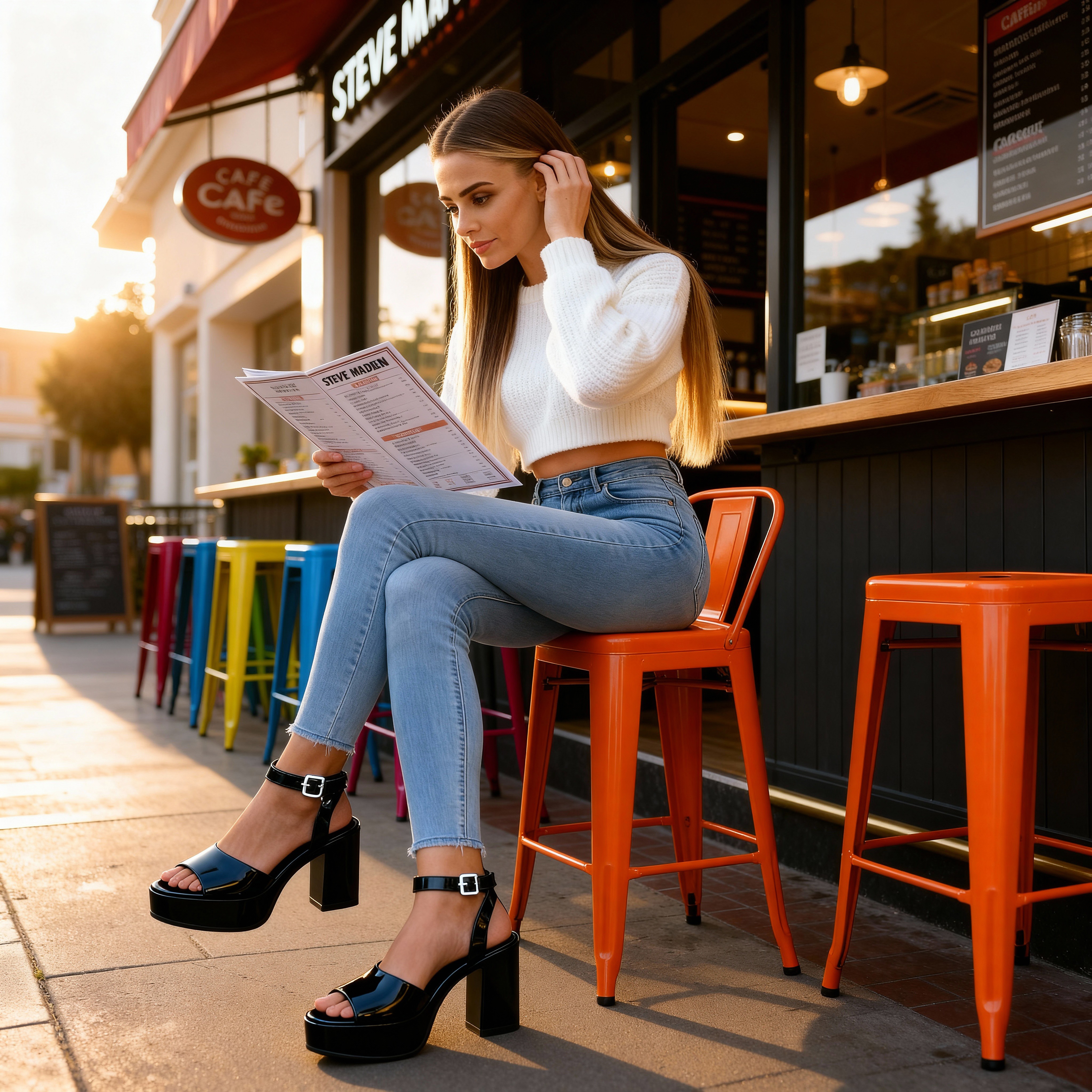 Tandem Black Patent Heel Sandals