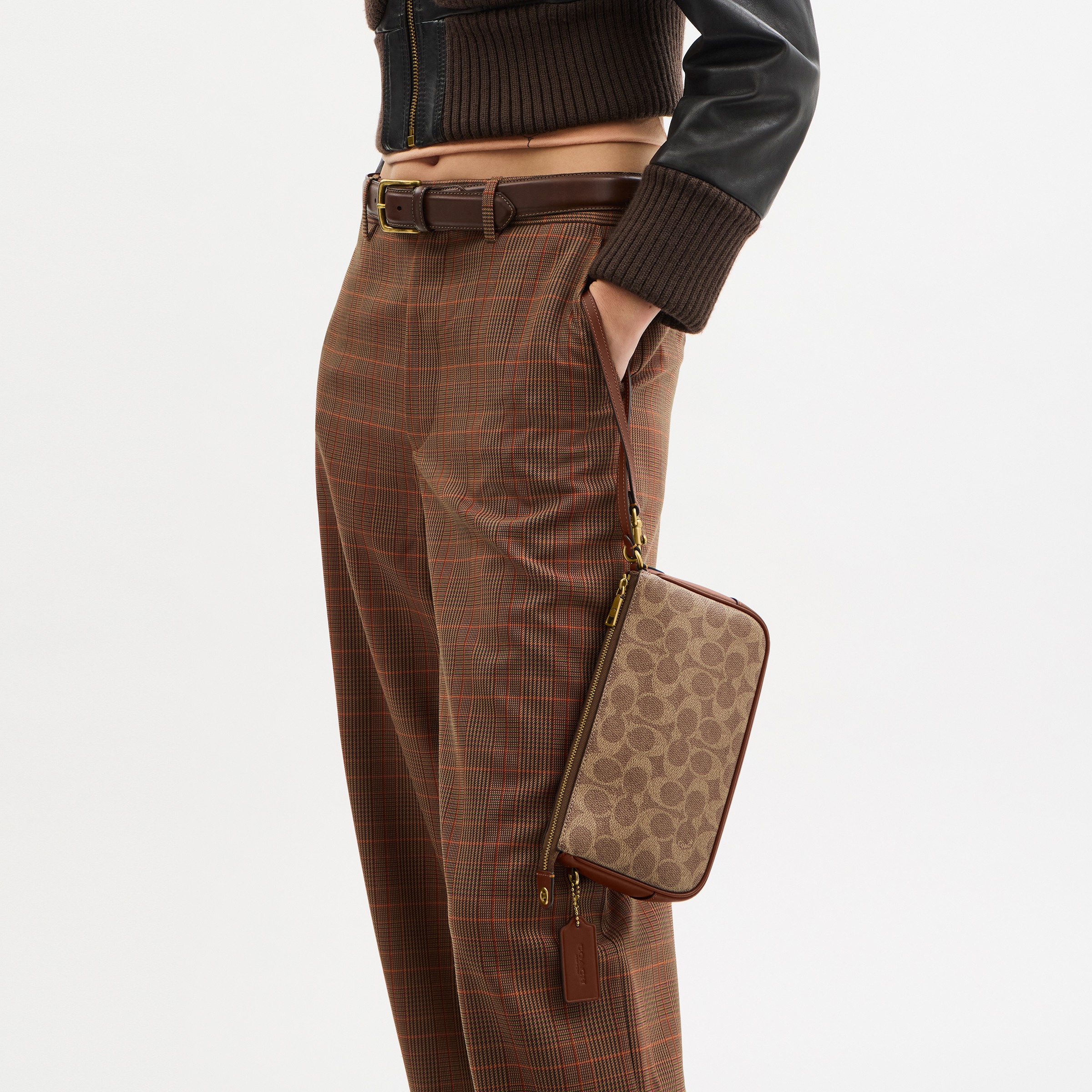 Coated Canvas Signature Plaza Bag
