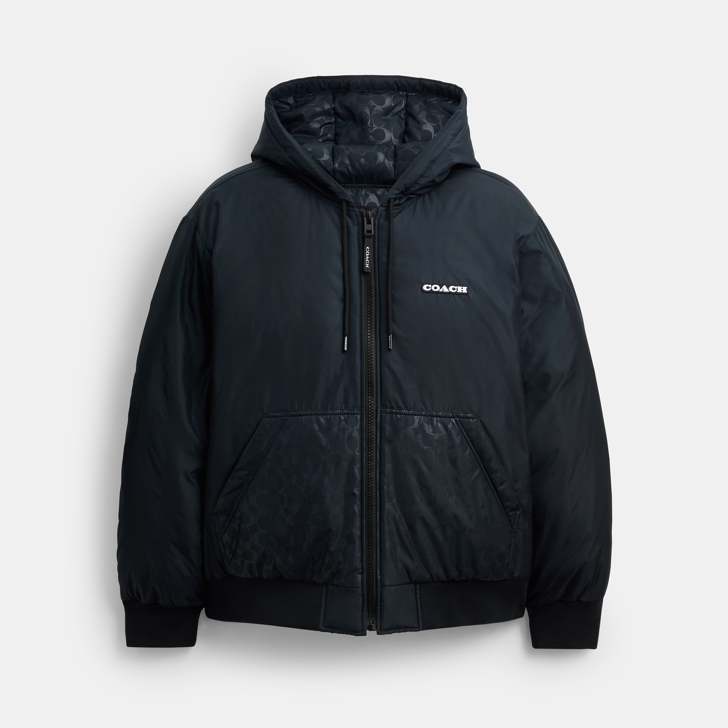 Down Zip Hoodie In Recycled Polyester