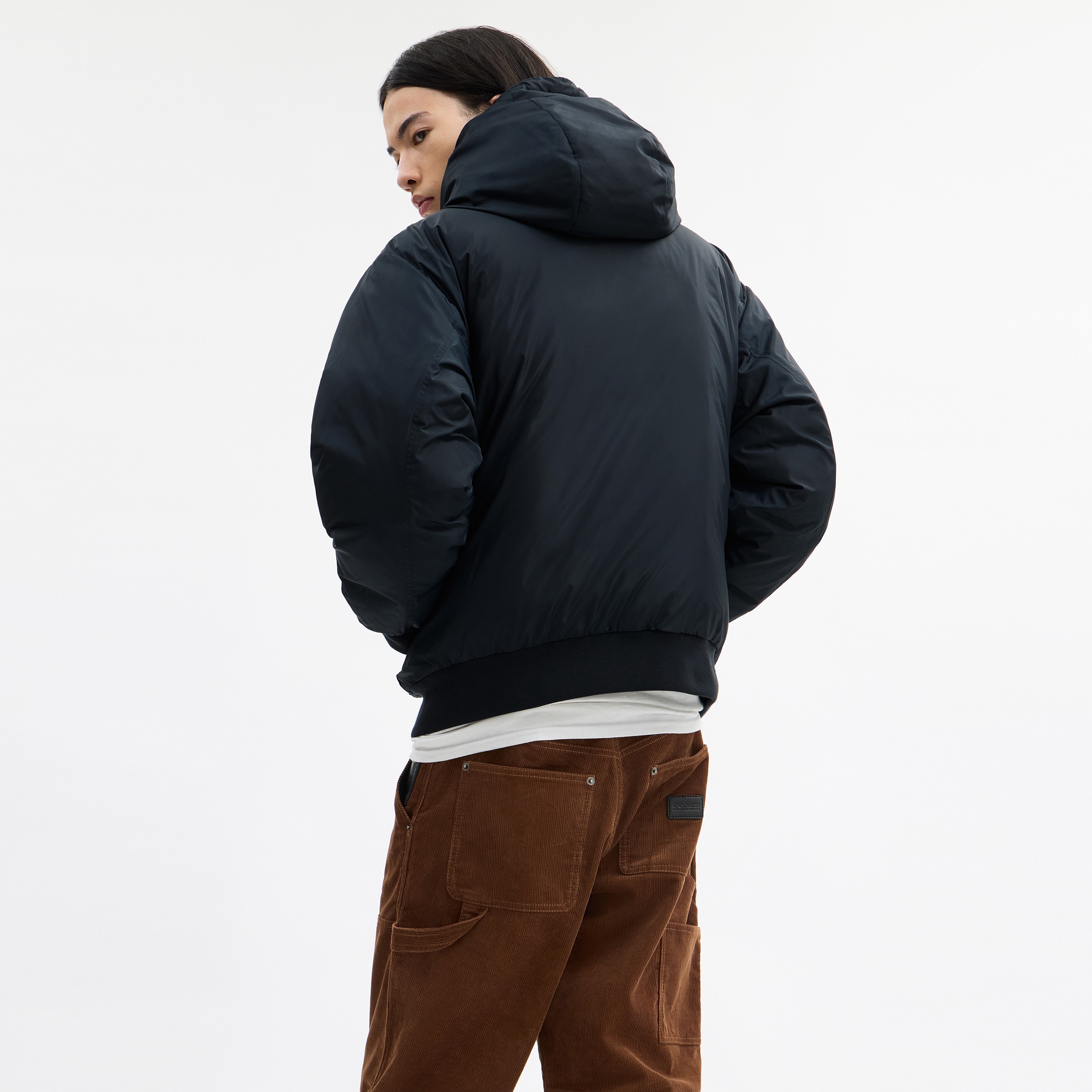 Down Zip Hoodie In Recycled Polyester