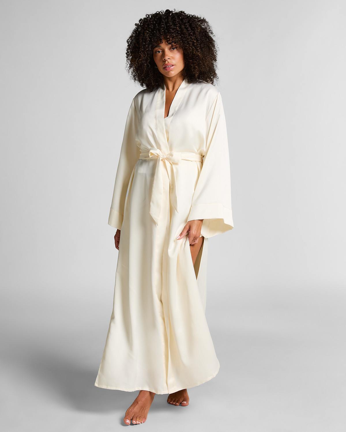 Kimono Long Satin Floral