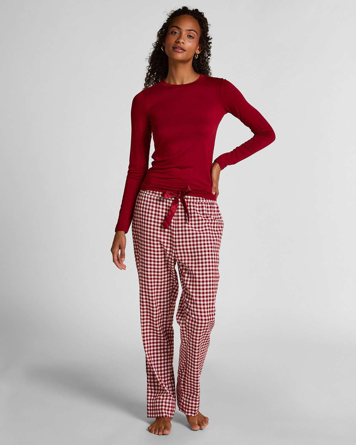 Pyjama Set LS Rib Lace