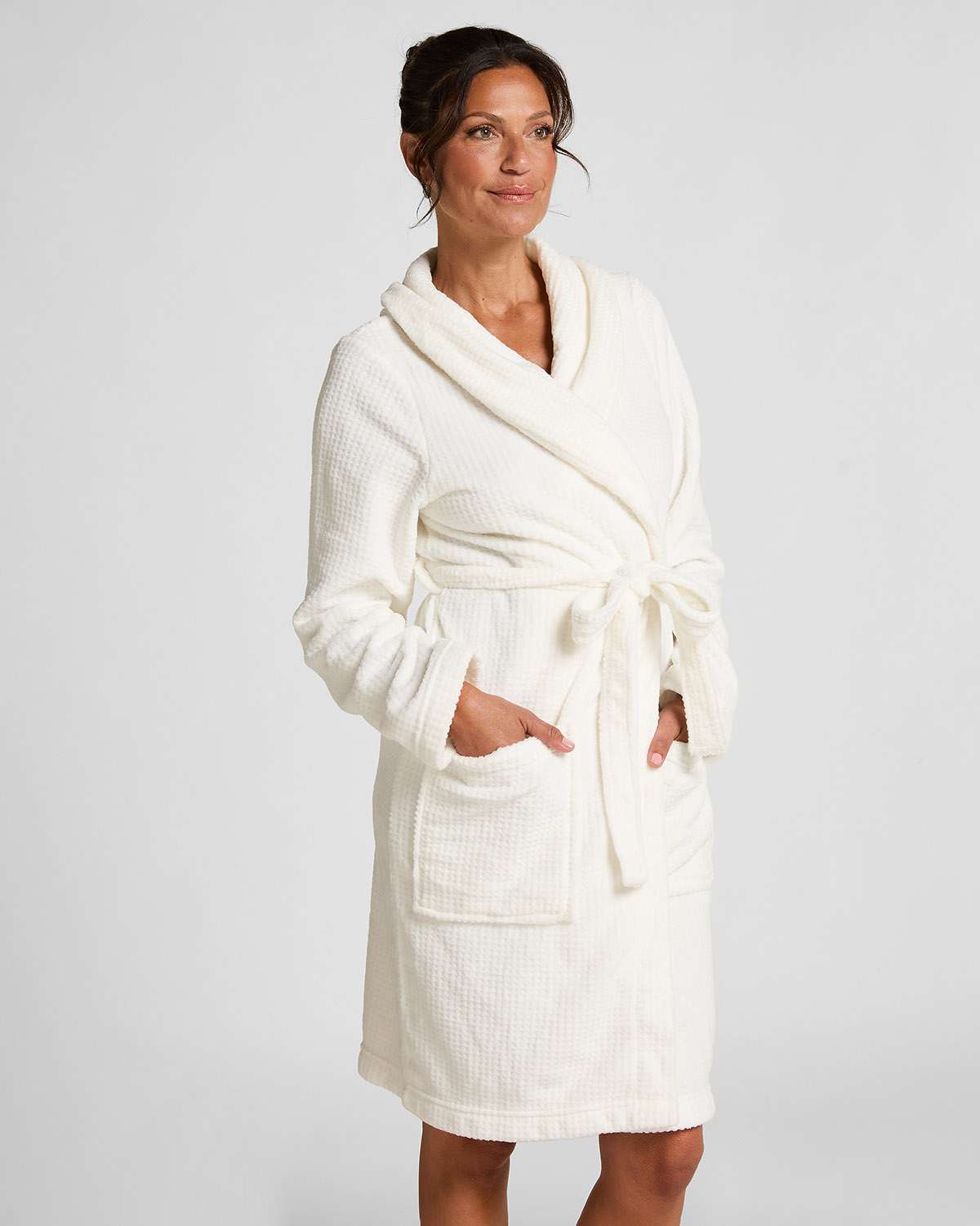 White Fleece Bathrobe