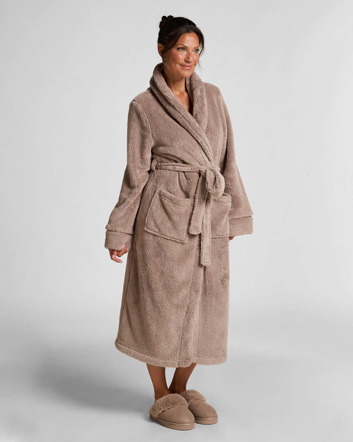 Grey Fleece Bathrobe