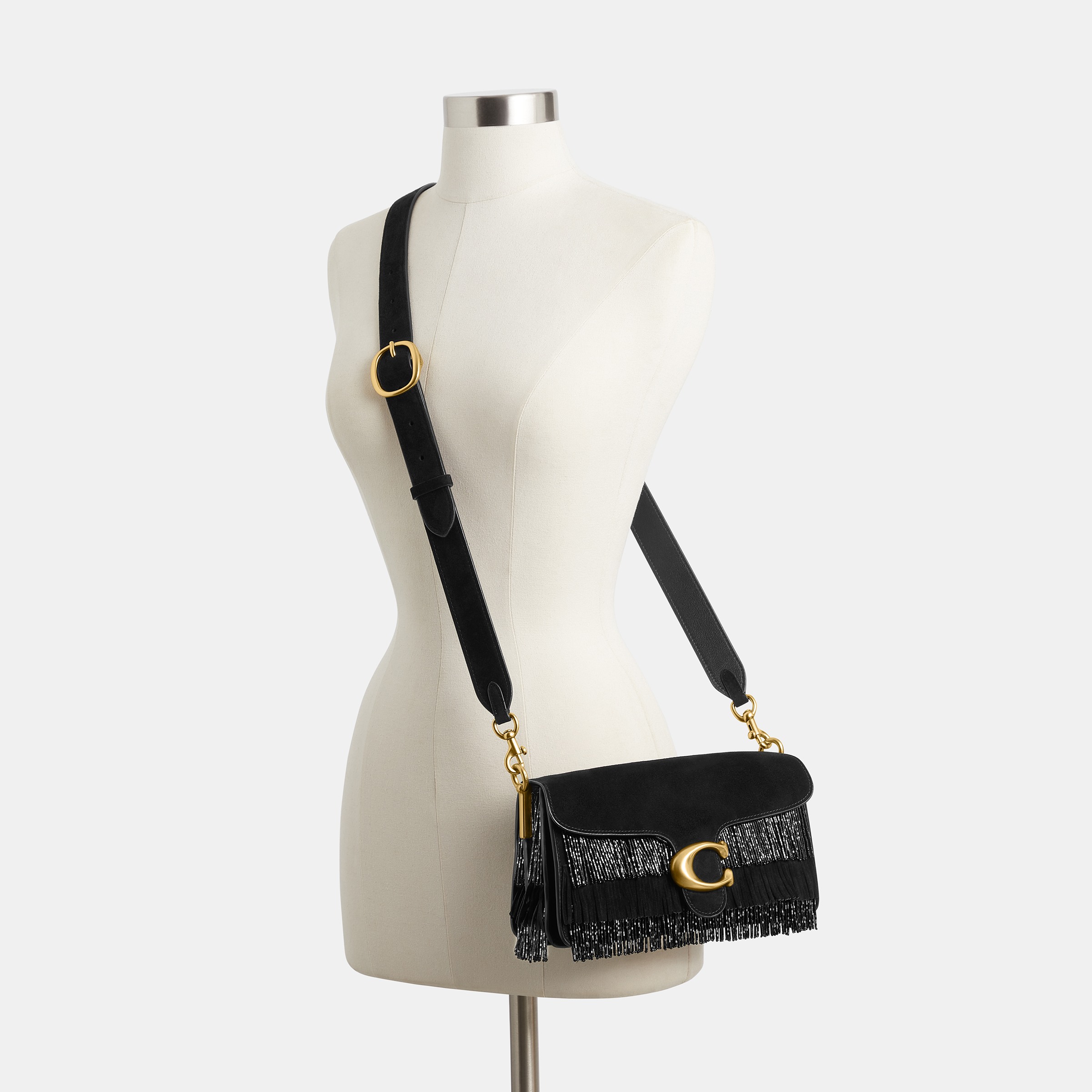 Tabby Shoulder Bag 26 With Crystal Beaded Fringe