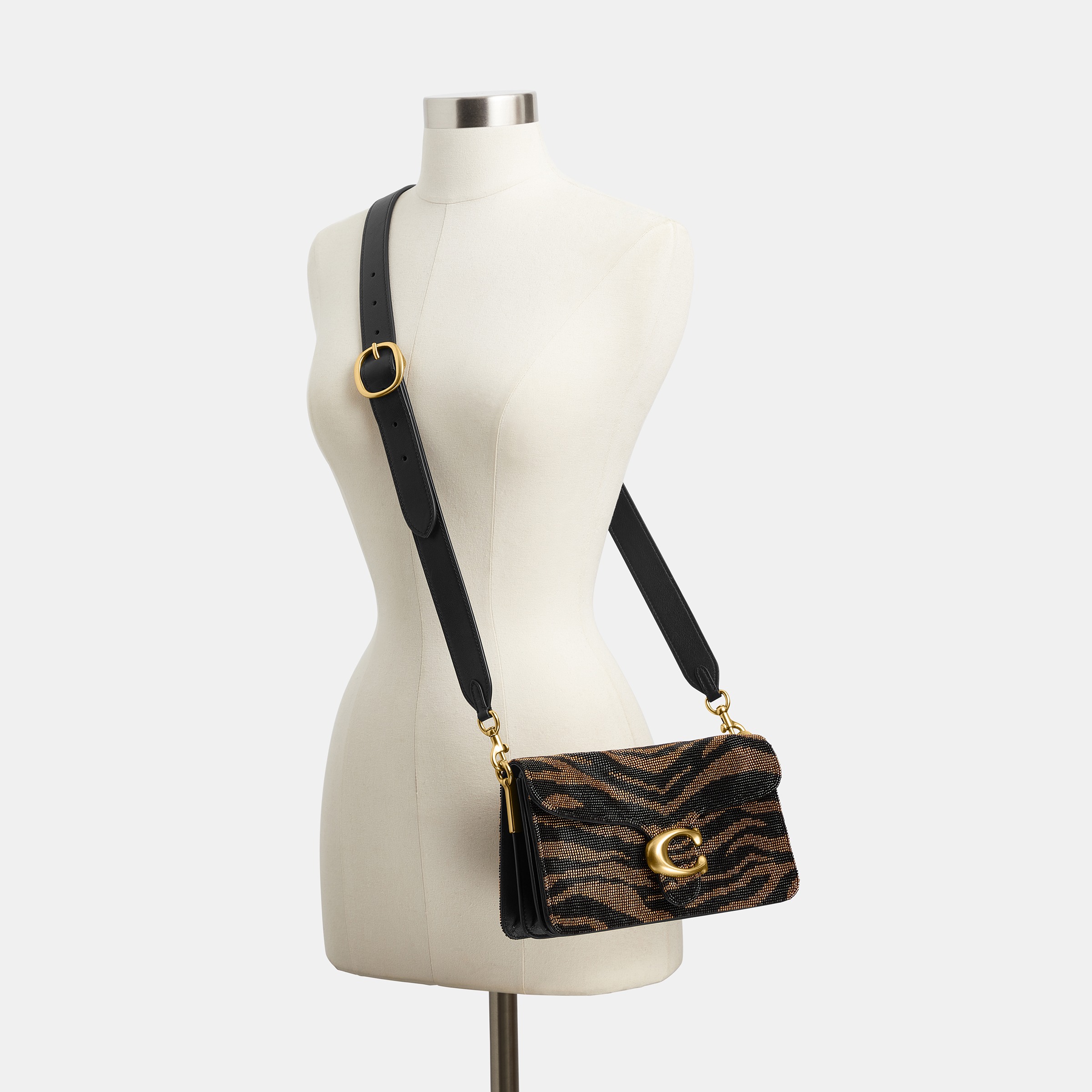 Tabby Shoulder Bag 26 With Beaded Tiger