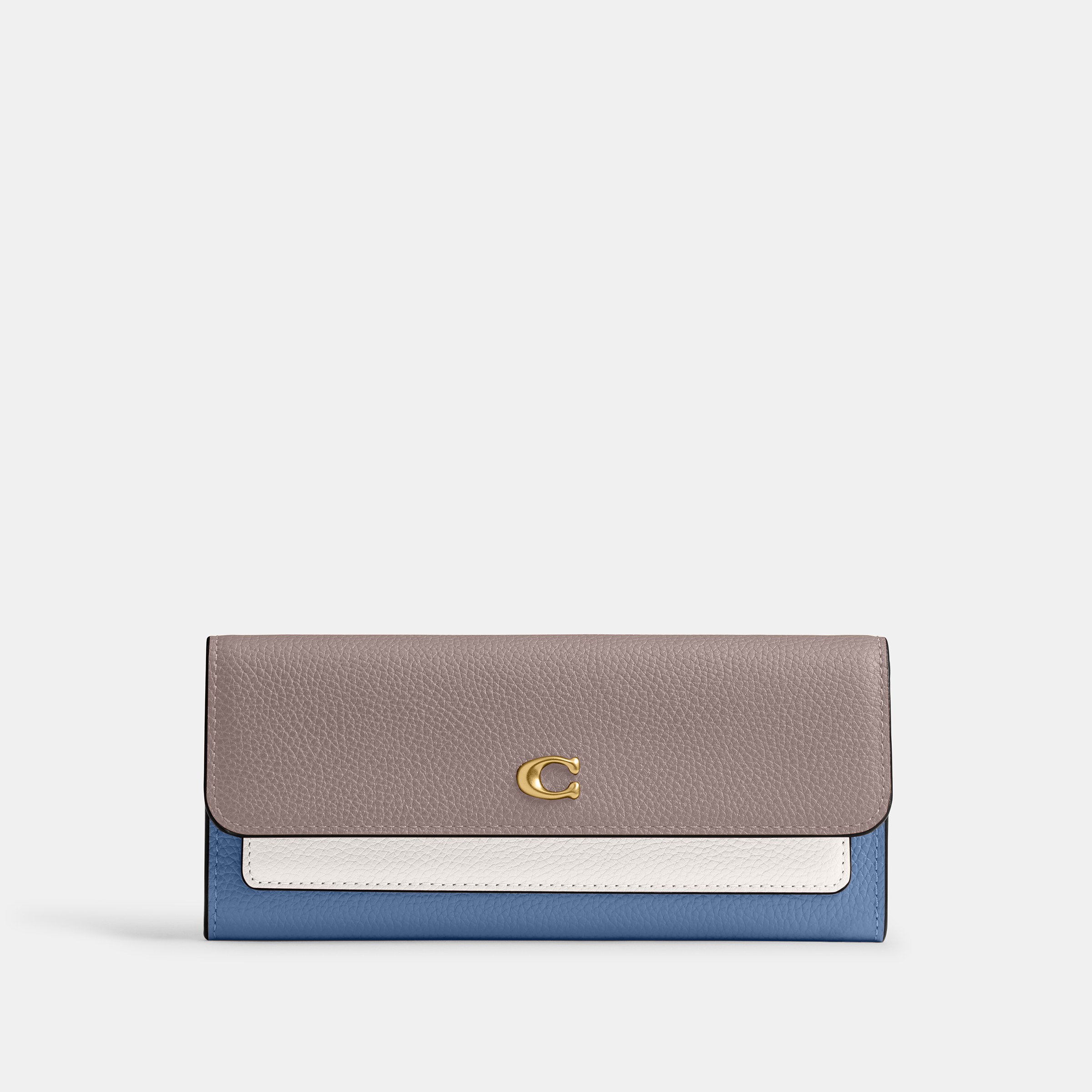 Colorblock Leather Mila Long Flap Wallet