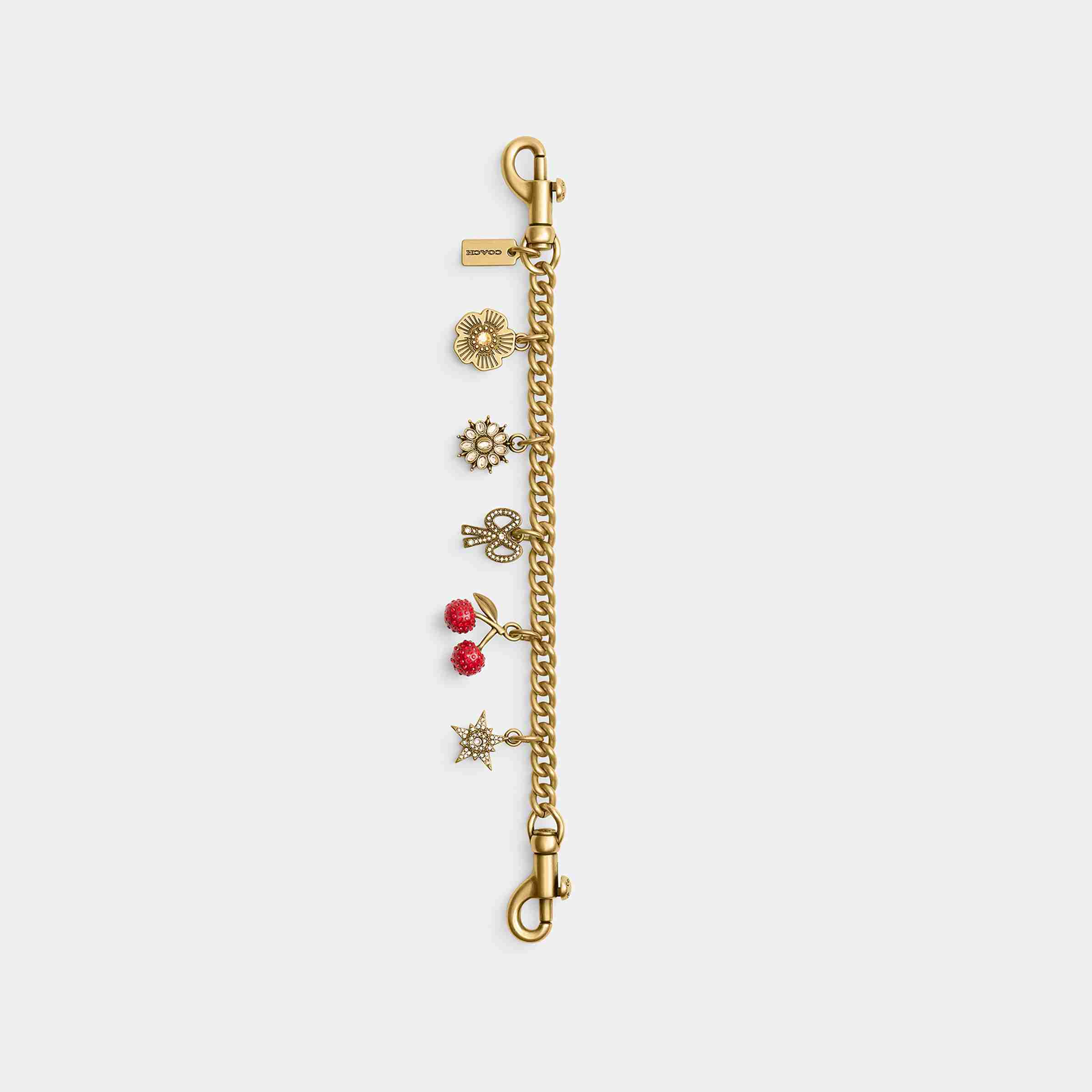 Crystal Motif Chain Bag Charm
