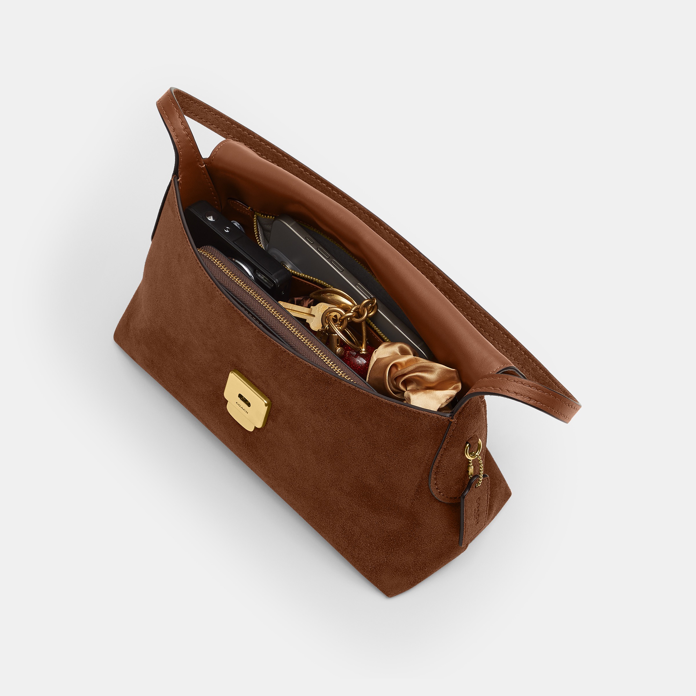 Natural Grain Leather Chelsea Shoulder Bag 30 With Chain