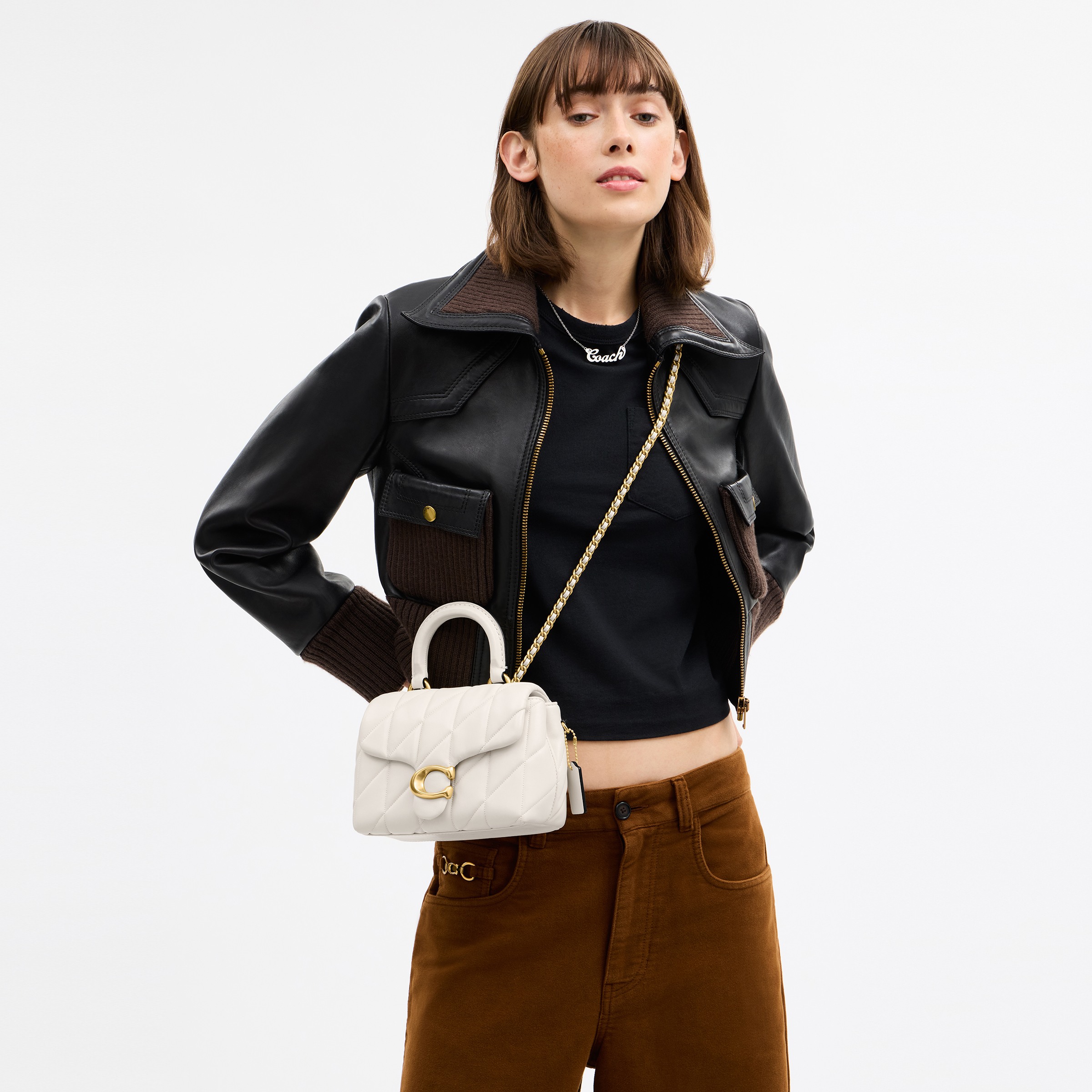 Quilted Leather Tabby Top Handle