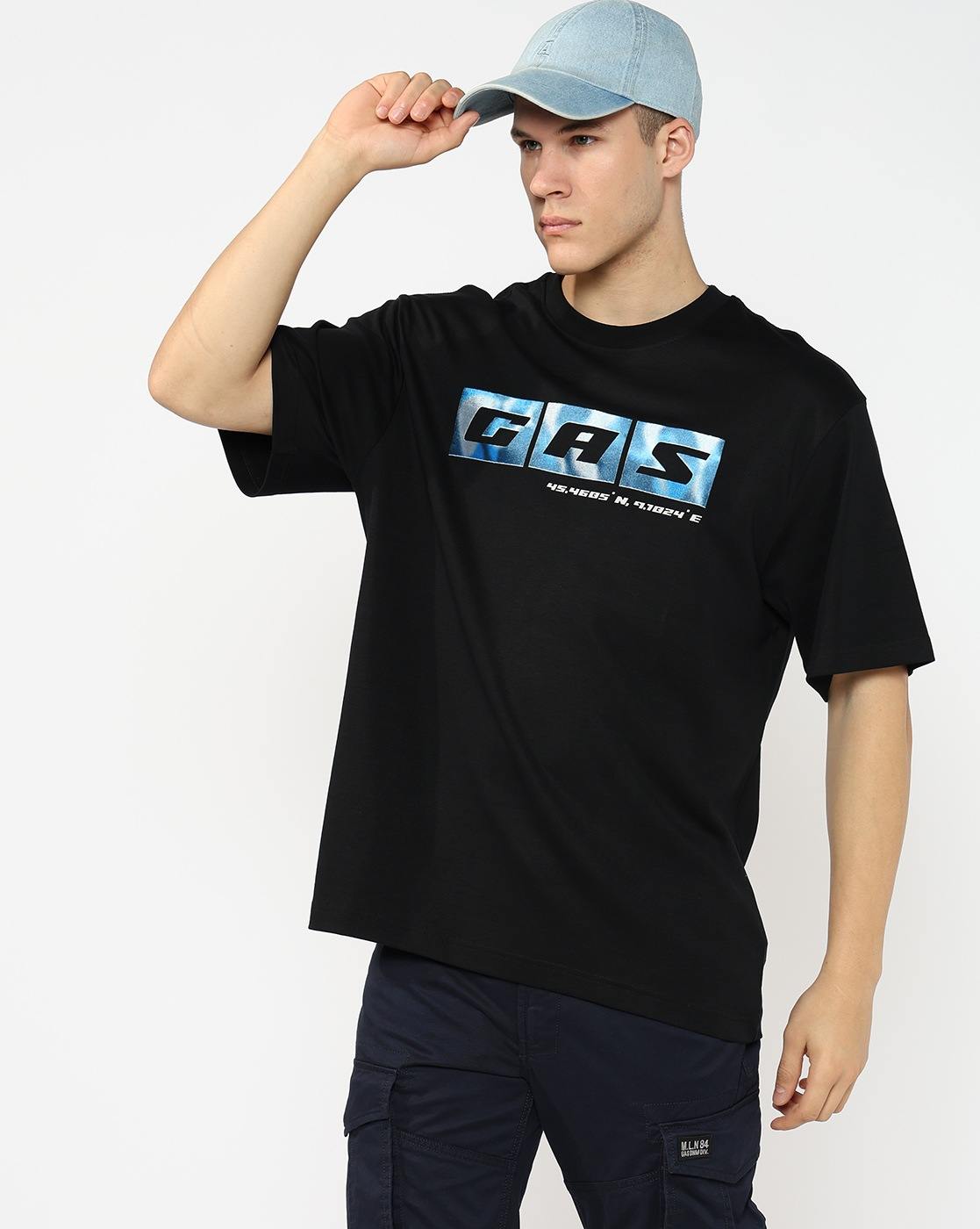 GAS | Boxy Fit Crewneck T-Shirt with Signature Branding