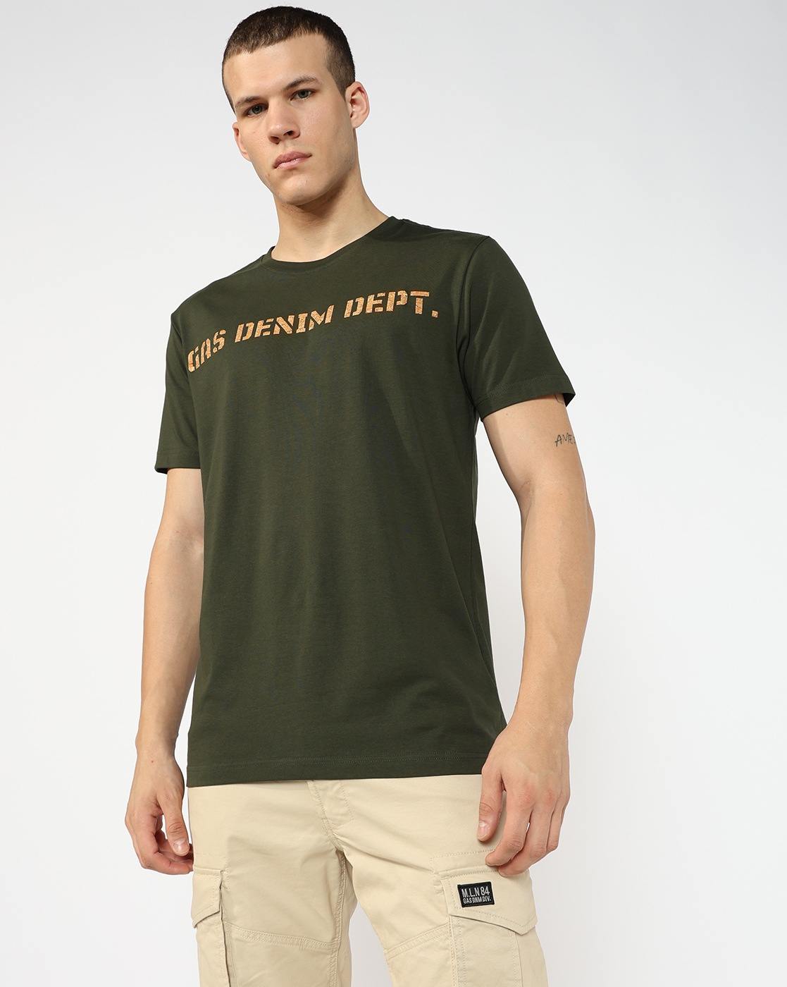GAS | Regular Fit Crewneck T-Shirt with Signature Branding