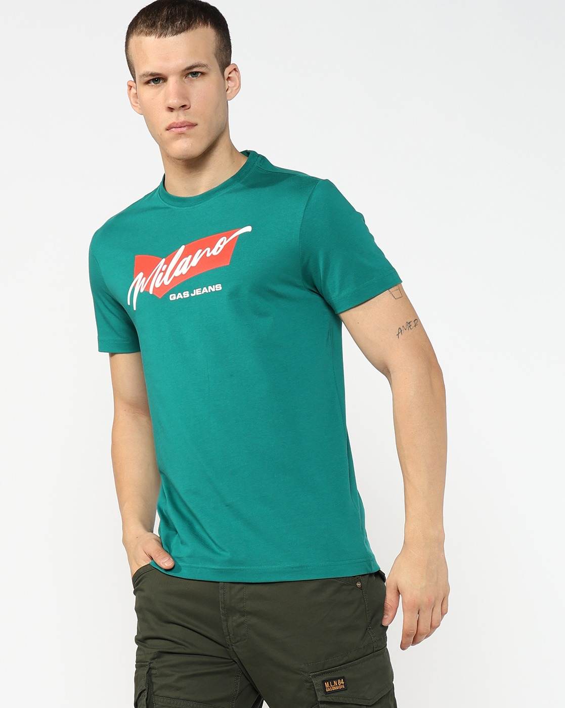 GAS | Regular Fit Crewneck T-Shirt with Bold Logo